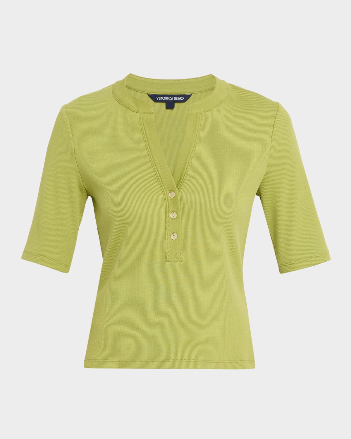 Veronica Beard Reubian Stretch-Cotton V-Neck T-Shirt