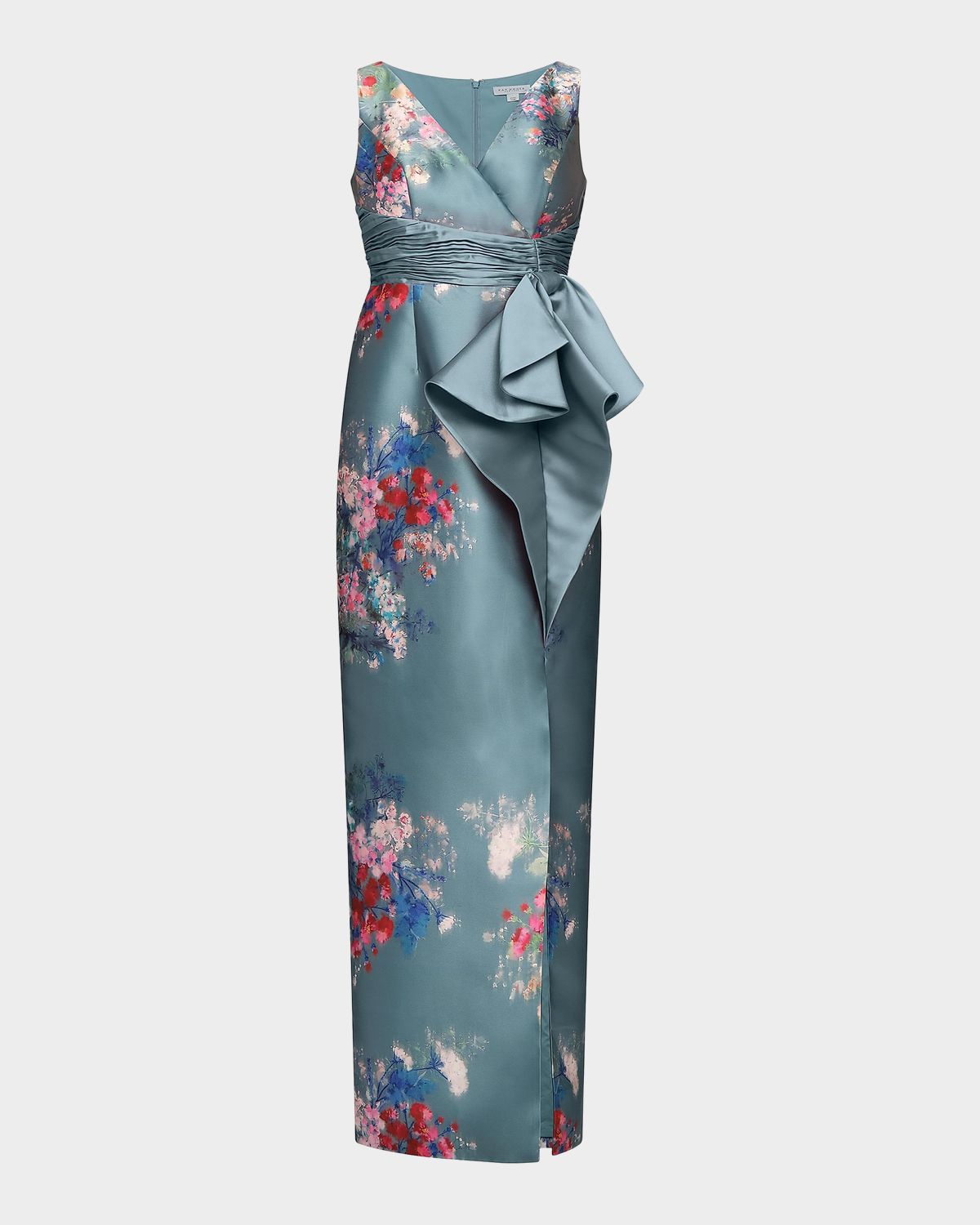 Kay Unger New York Kathleen Mikado Floral Column Gown