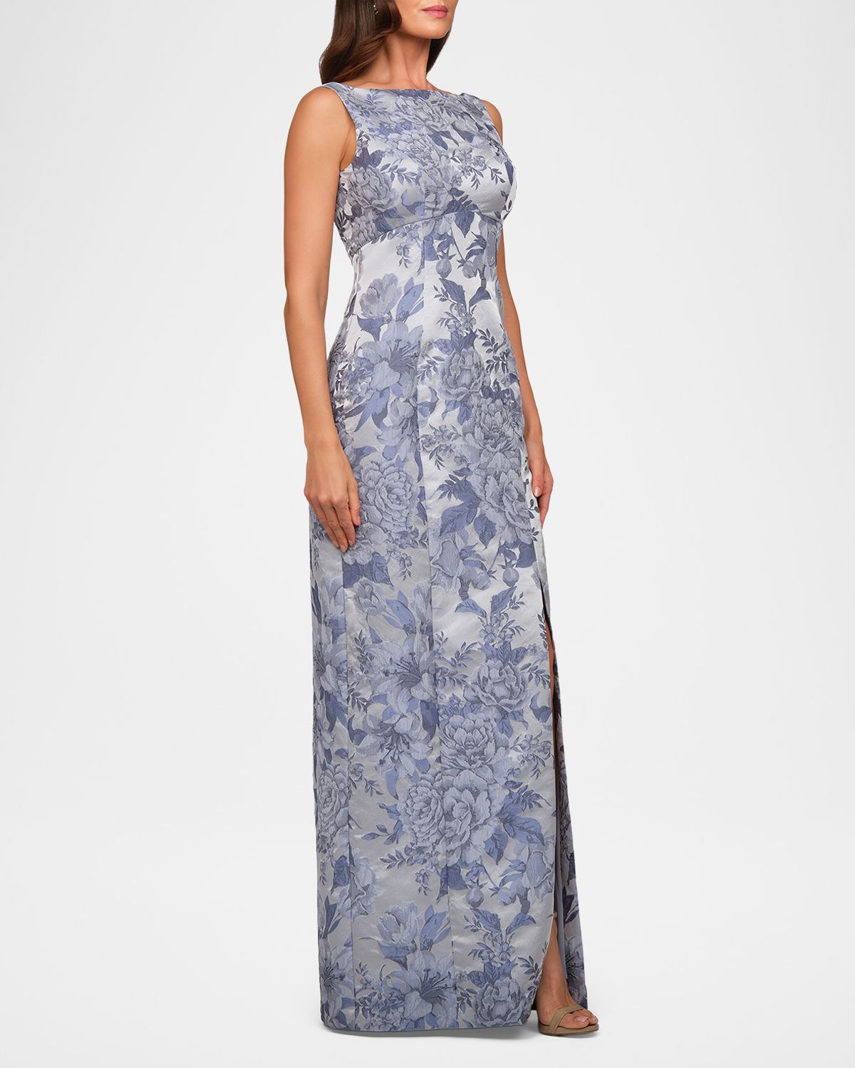 Kay Unger New York Everleigh Floral Jacquard Column Gown | Thumbnail 4 Kay Unger New York Everleigh Floral Jacquard Column Gown | Thumbnail 4