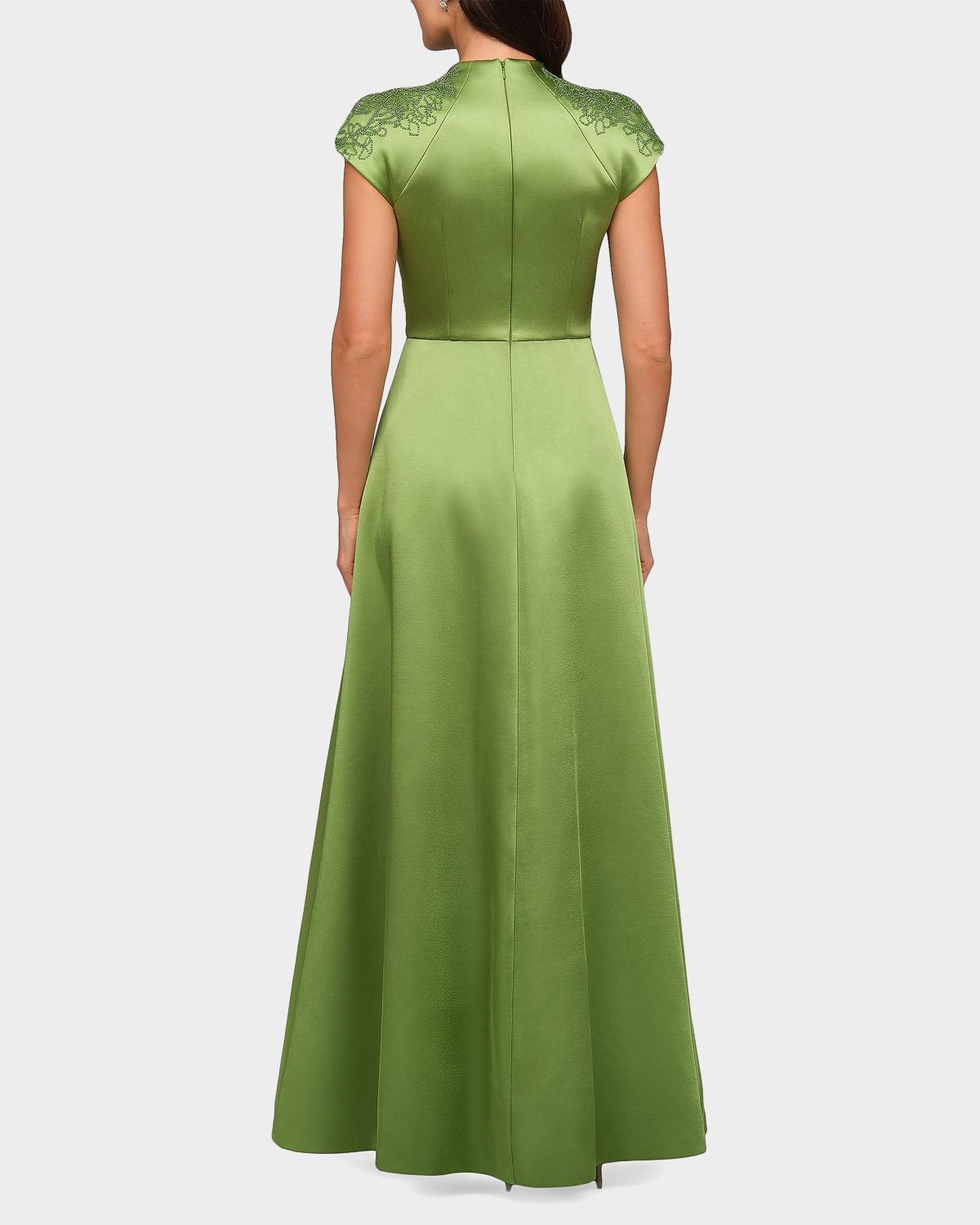 Kay Unger New York Wrenley Beaded Duchess Satin Gown | Thumbnail 3 Kay Unger New York Wrenley Beaded Duchess Satin Gown | Thumbnail 3
