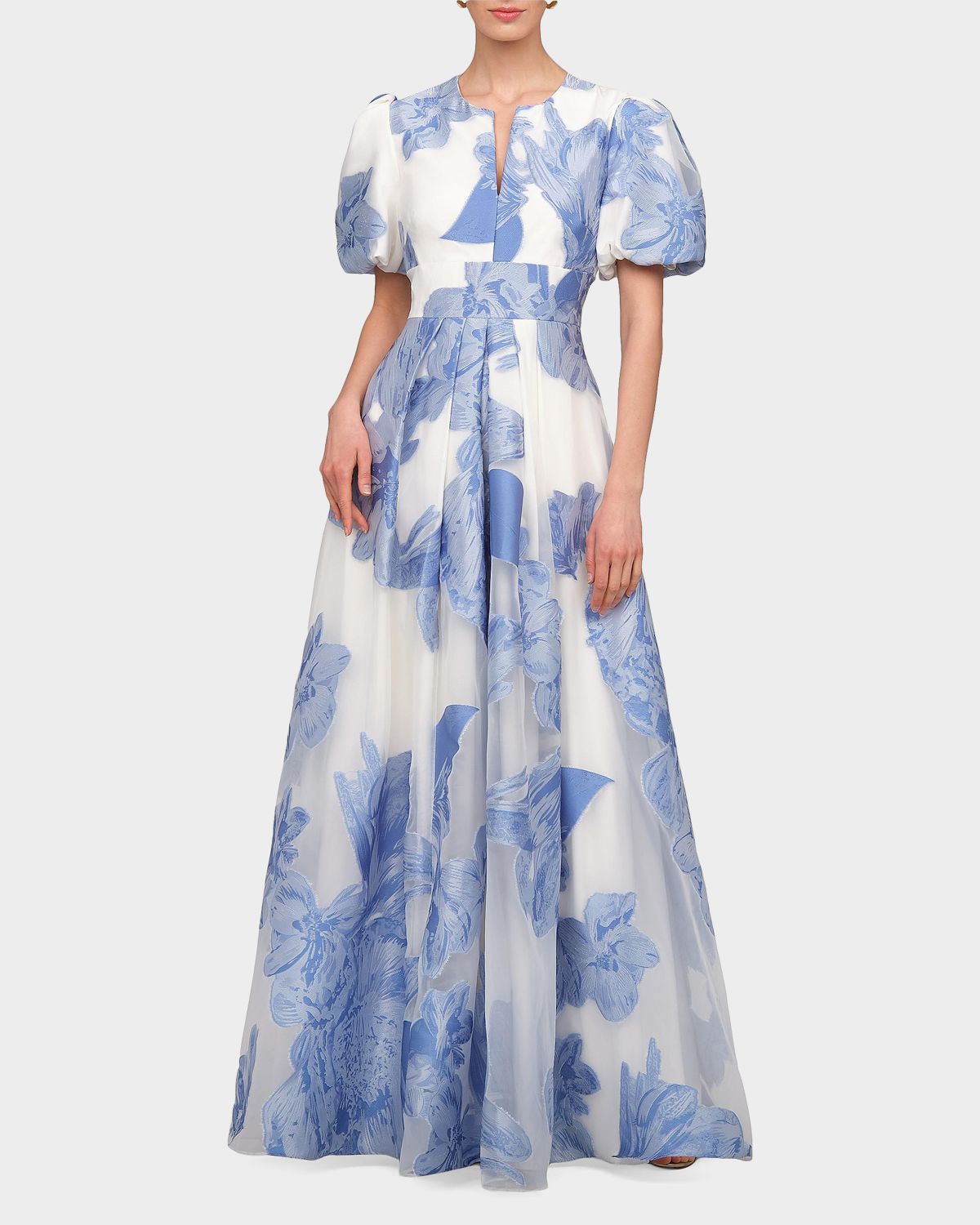 Kay Unger New York Oleana Puff-Sleeve Organza Gown | Thumbnail 2 Kay Unger New York Oleana Puff-Sleeve Organza Gown | Thumbnail 2