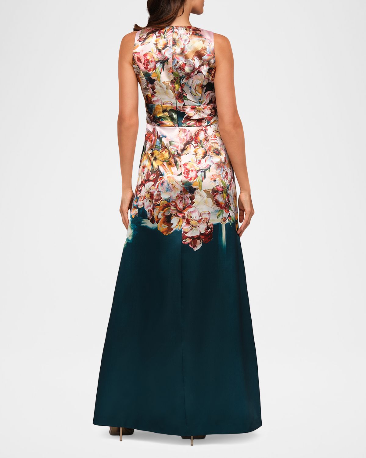 Kay Unger New York Mariah Sleeveless Floral Mikado Gown | Thumbnail 3 Kay Unger New York Mariah Sleeveless Floral Mikado Gown | Thumbnail 3