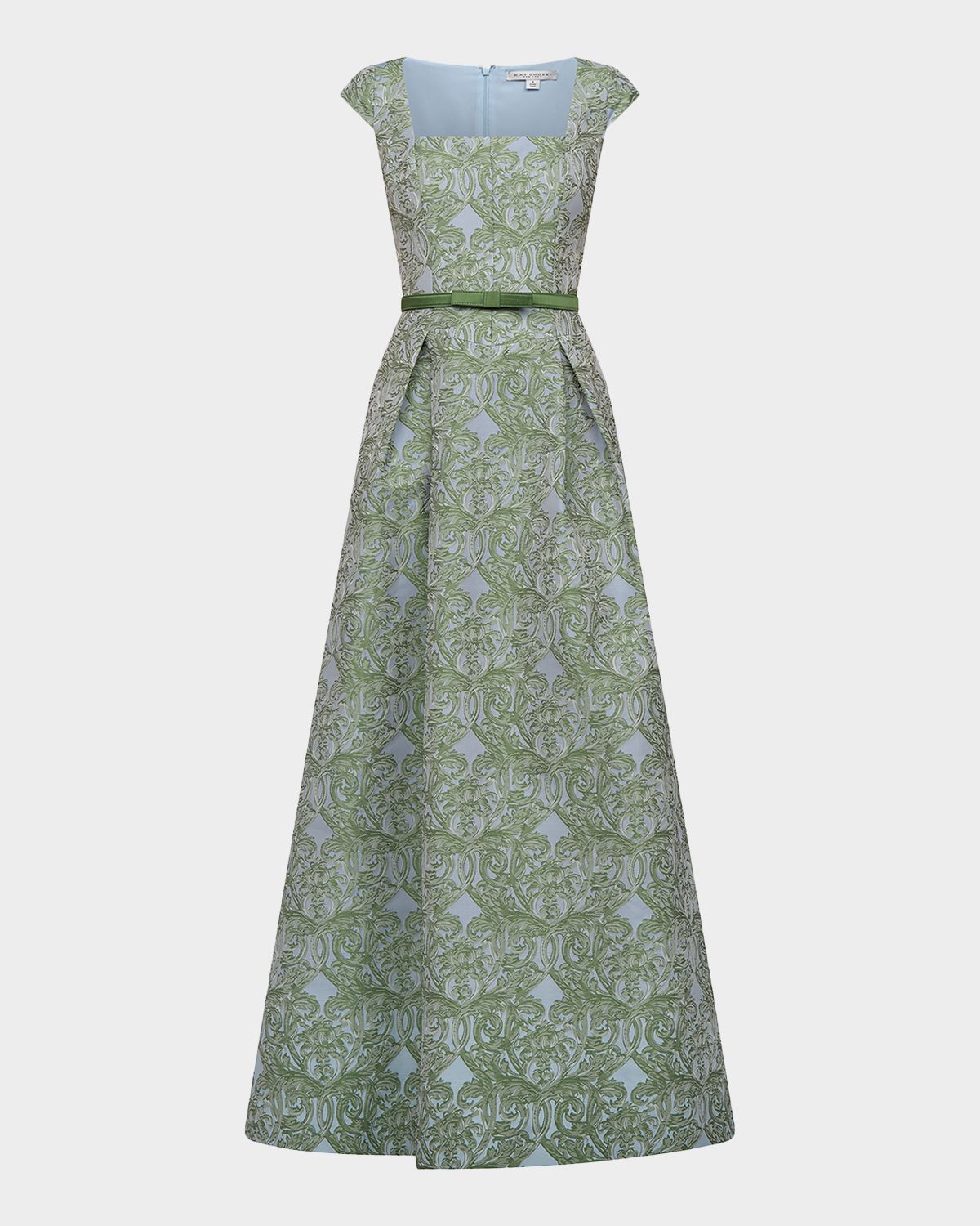 Kay Unger New York Constance Pleated Ombre Damask Jacquard Gown