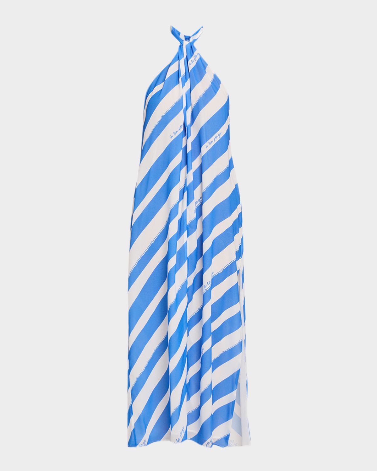 Milly Ava Striped Halter Maxi Dress