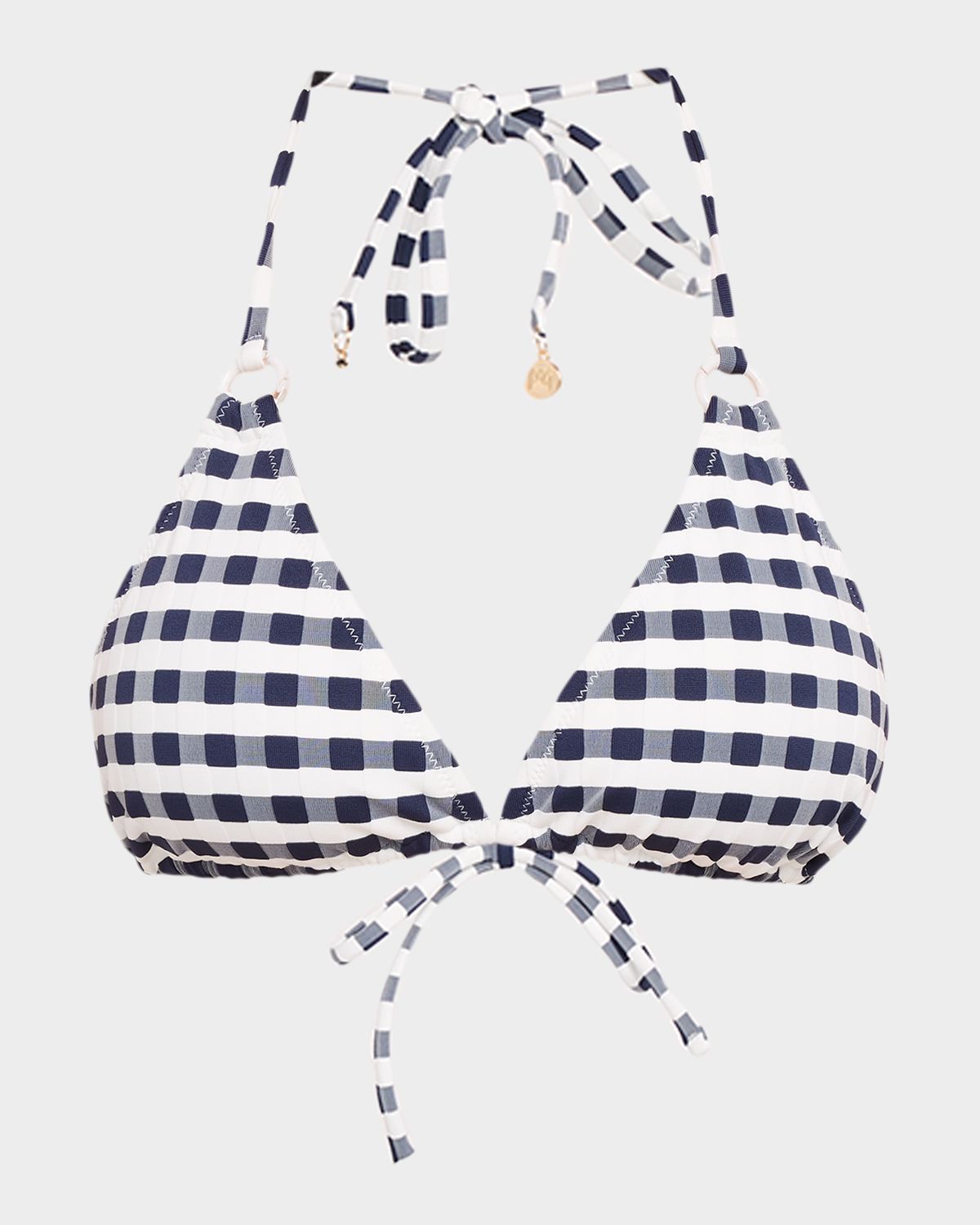 Milly Cottage Jacquard Gingham Bikini Top