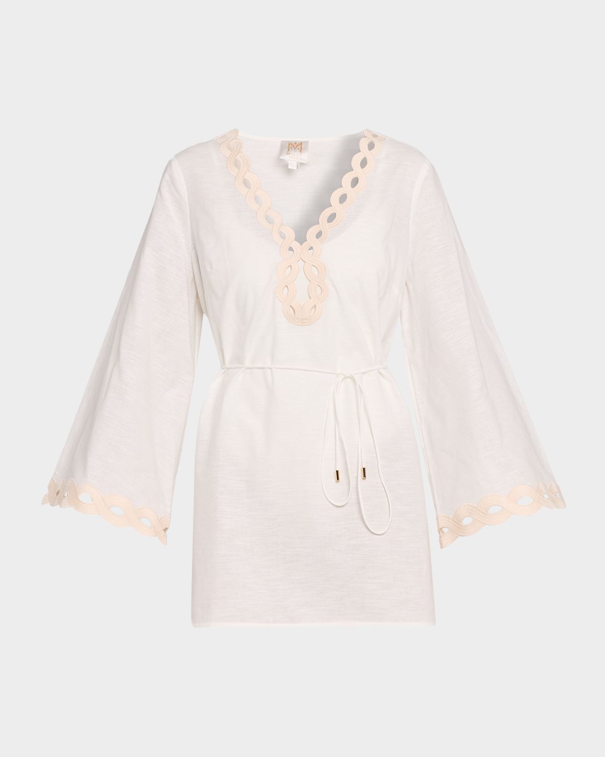 Milly Chain Embroidered Cotton-Linen Mini Dress