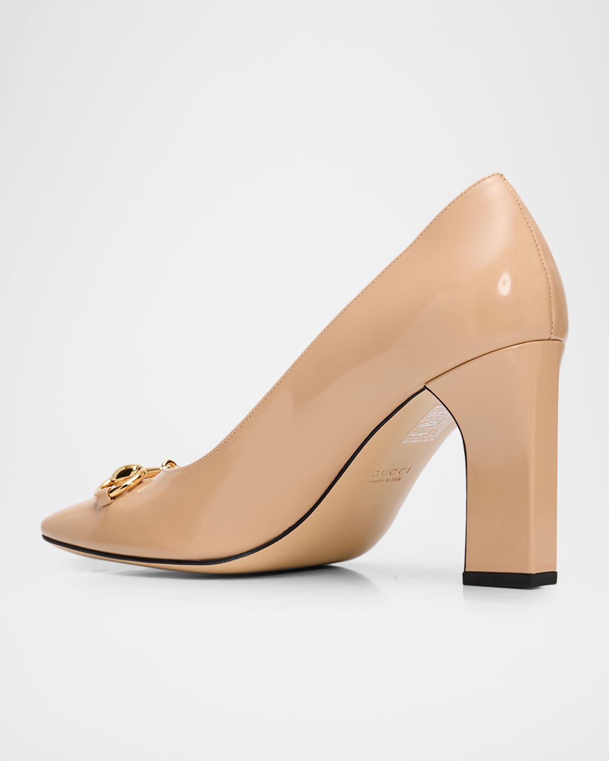 Gucci 85mm Zhora Horsebit Leather Pumps