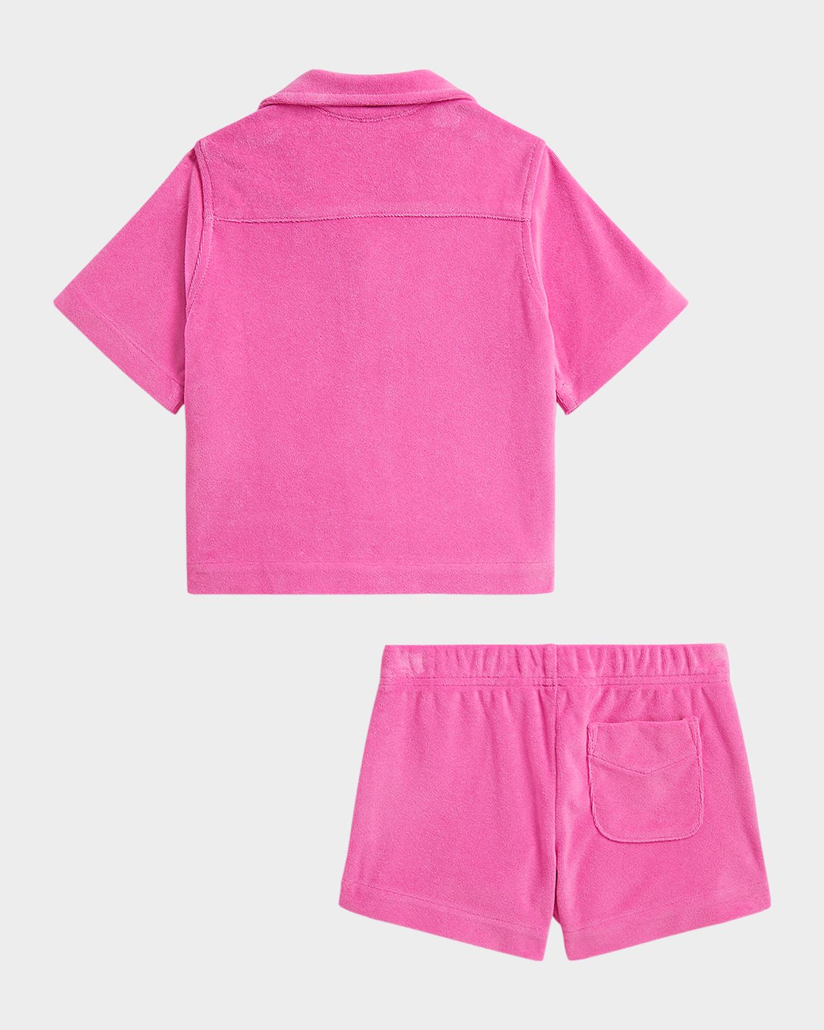 Polo Ralph Lauren Girl 's Cotton-Blend Terry Camp Shirt & Shorts Set, Size 2-
