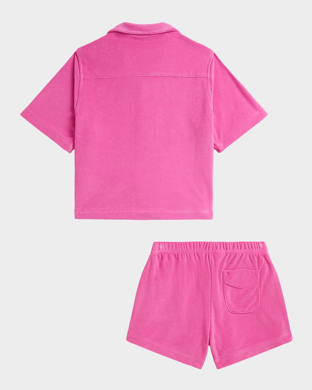 Polo Ralph Lauren Girl 's Cotton-Blend Terry Camp Shirt & Shorts Set, Size S-XL