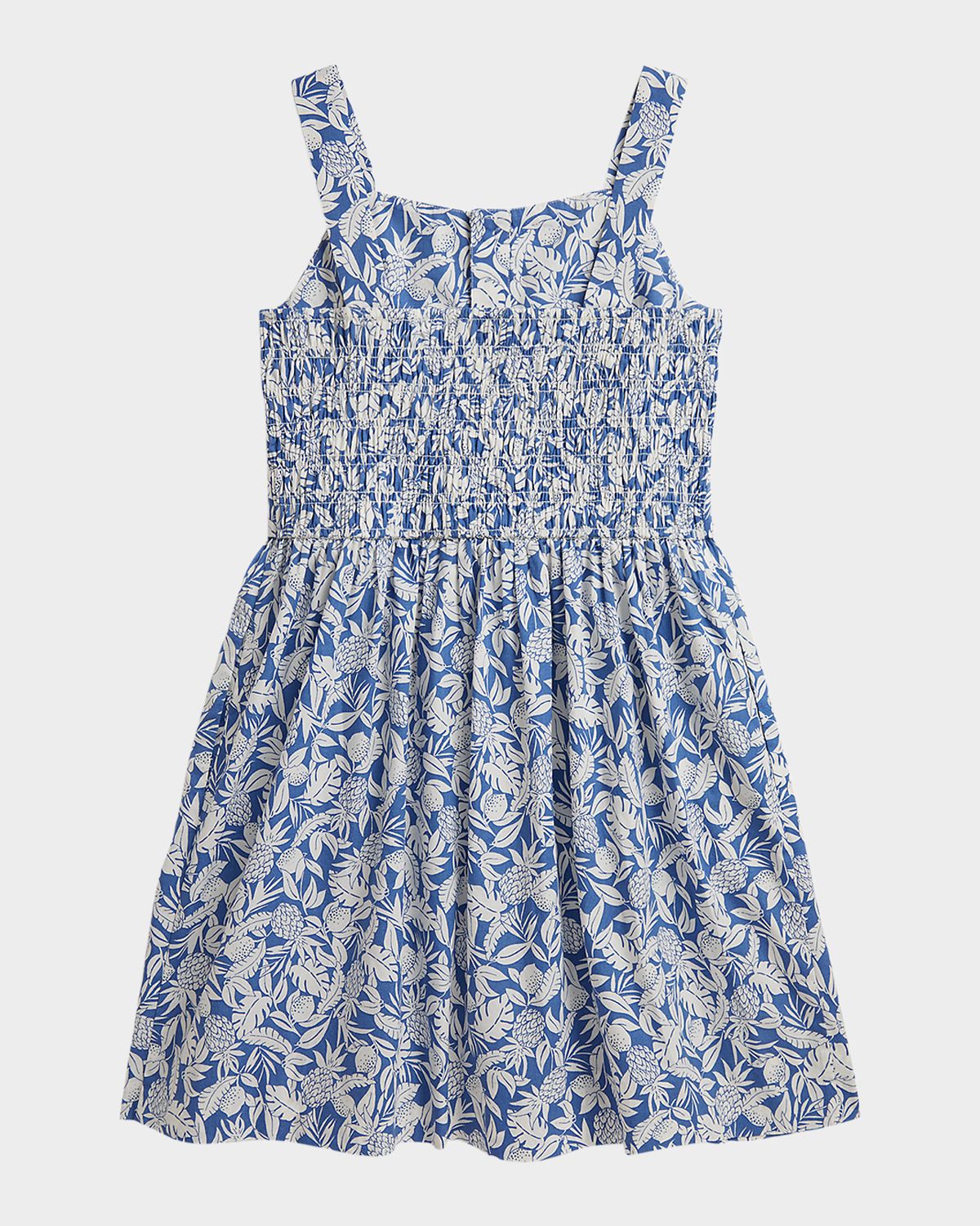 Polo Ralph Lauren Girl 's Pineapple-Print Smocked Cotton Dress, Size 7-