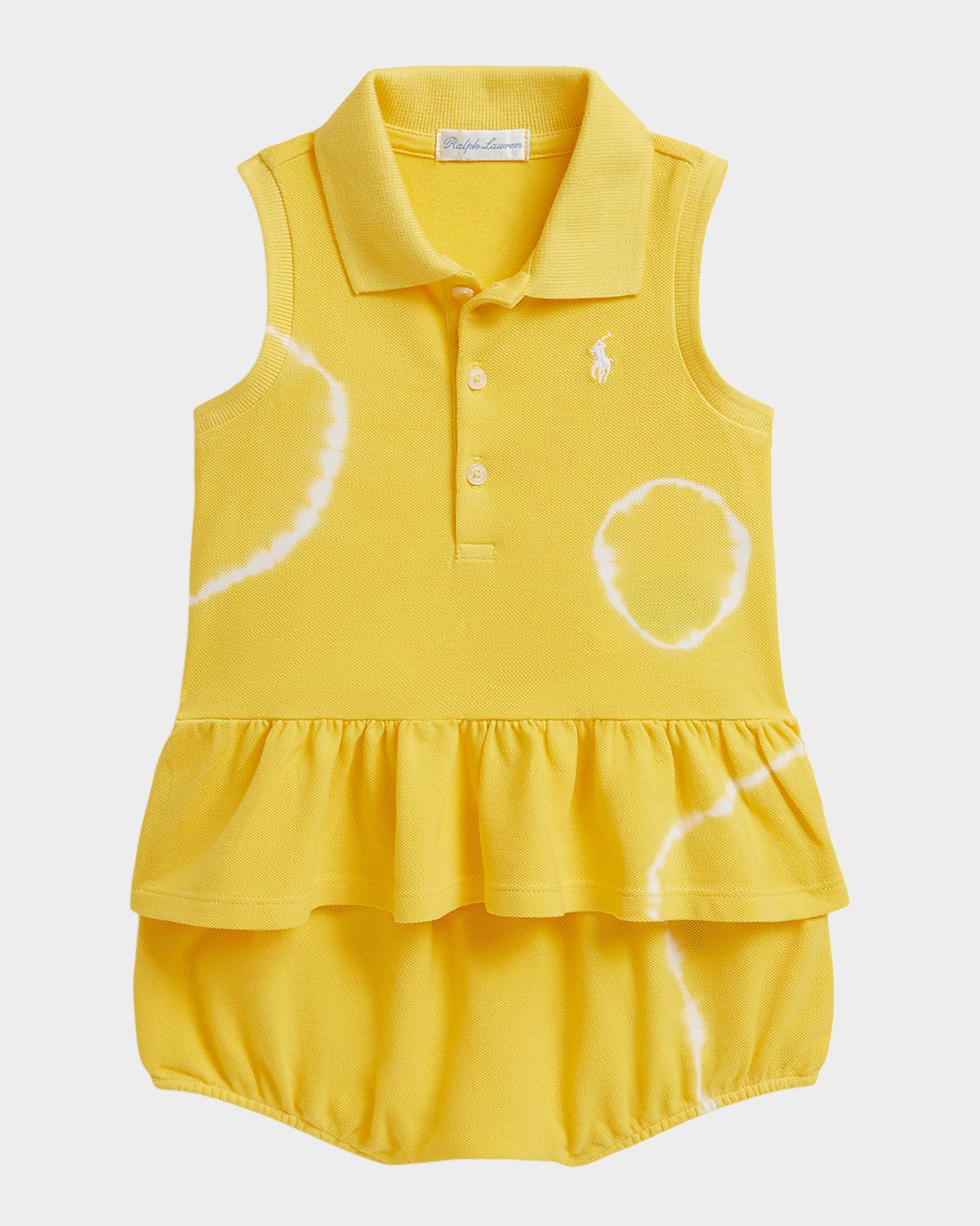 Polo Ralph Lauren Girl 's Tie-Dye Mesh Polo Shirt & Bloomers Set, Size 3M-24M