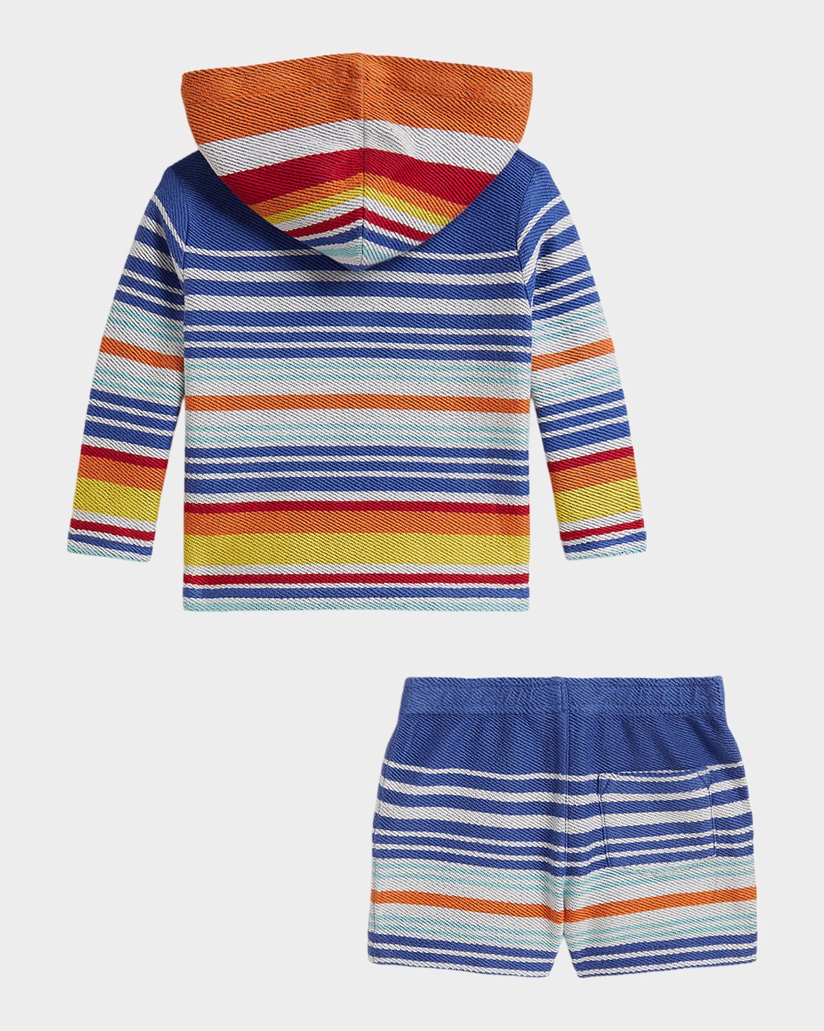 Polo Ralph Lauren Boy 's Striped Cotton Terry Hoodie & Shorts Set, Size 3M-24M