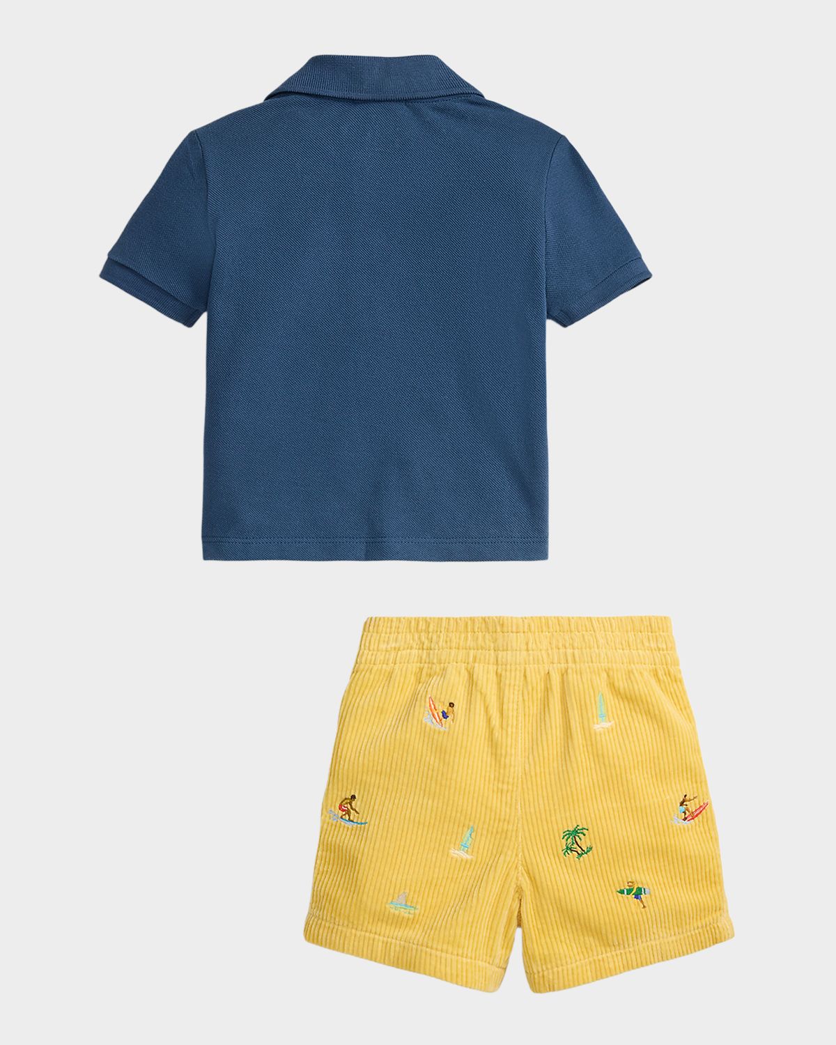 Polo Ralph Lauren Boy 's Cotton Mesh Polo Shirt & Corduroy Shorts Set, Size 3M-24M