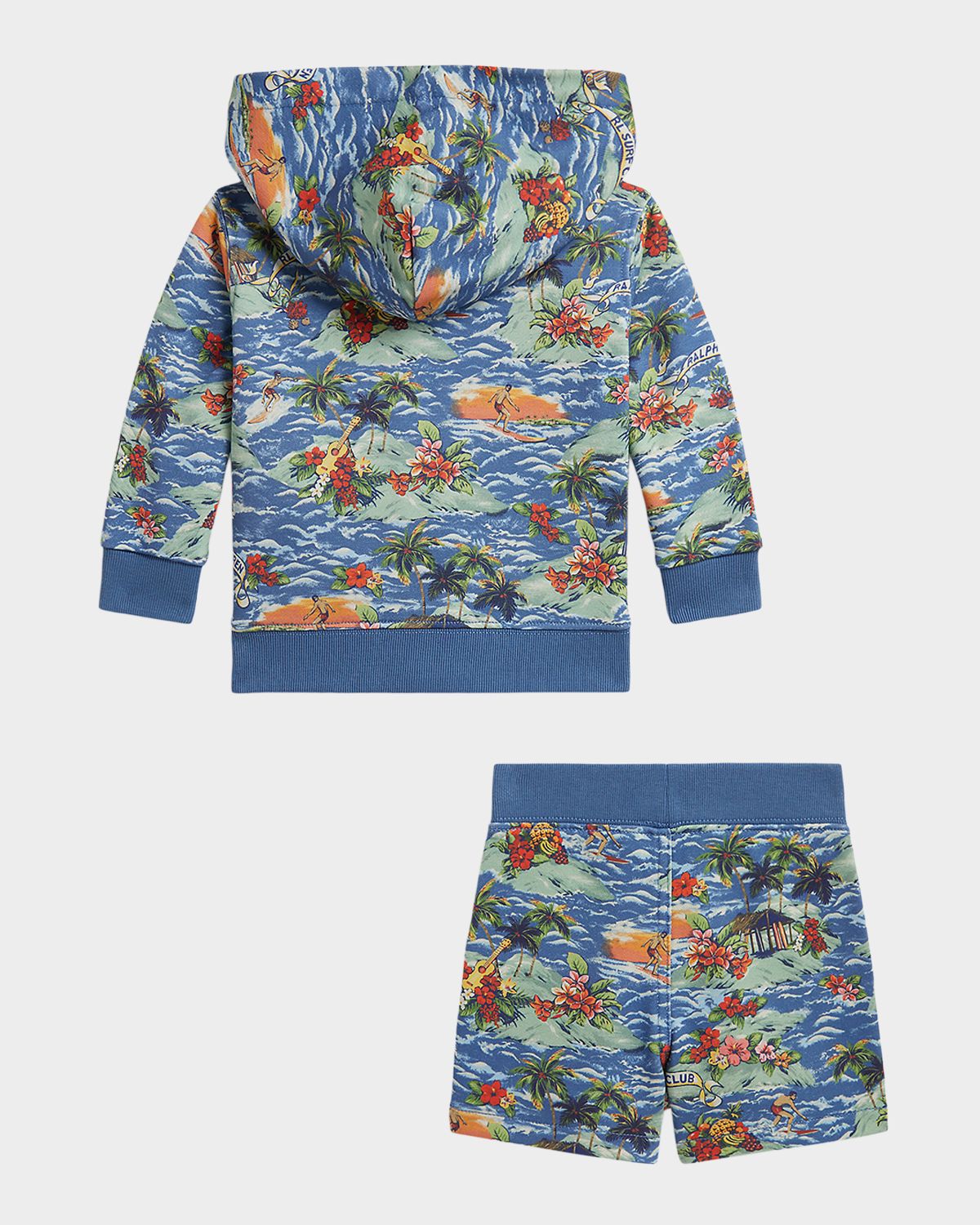 Polo Ralph Lauren Boy 's Tropical-Print French Terry Hoodie & Shorts Set, Size 3M-24M
