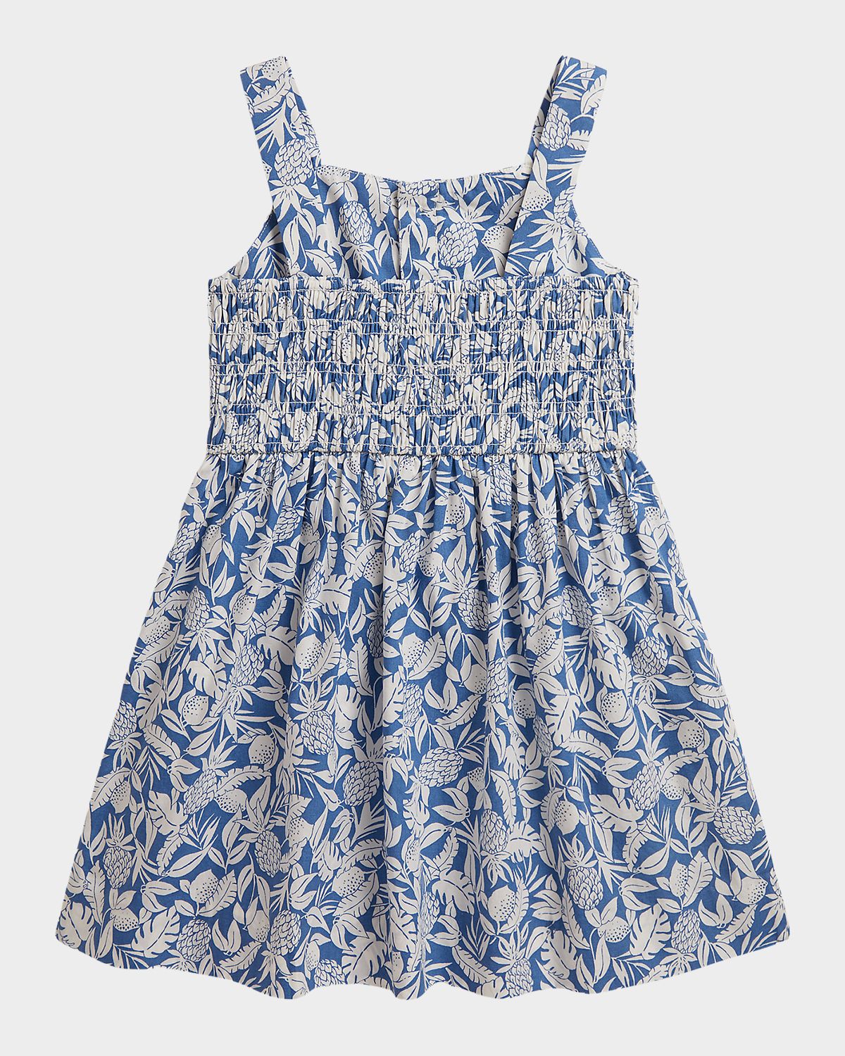 Polo Ralph Lauren Girl 's Pineapple-Print Smocked Cotton Dress, Size 2-