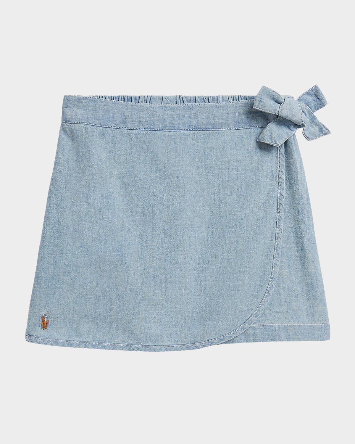 Polo Ralph Lauren Girl 's Cotton Chambray Mini Skort, Size 2-6X