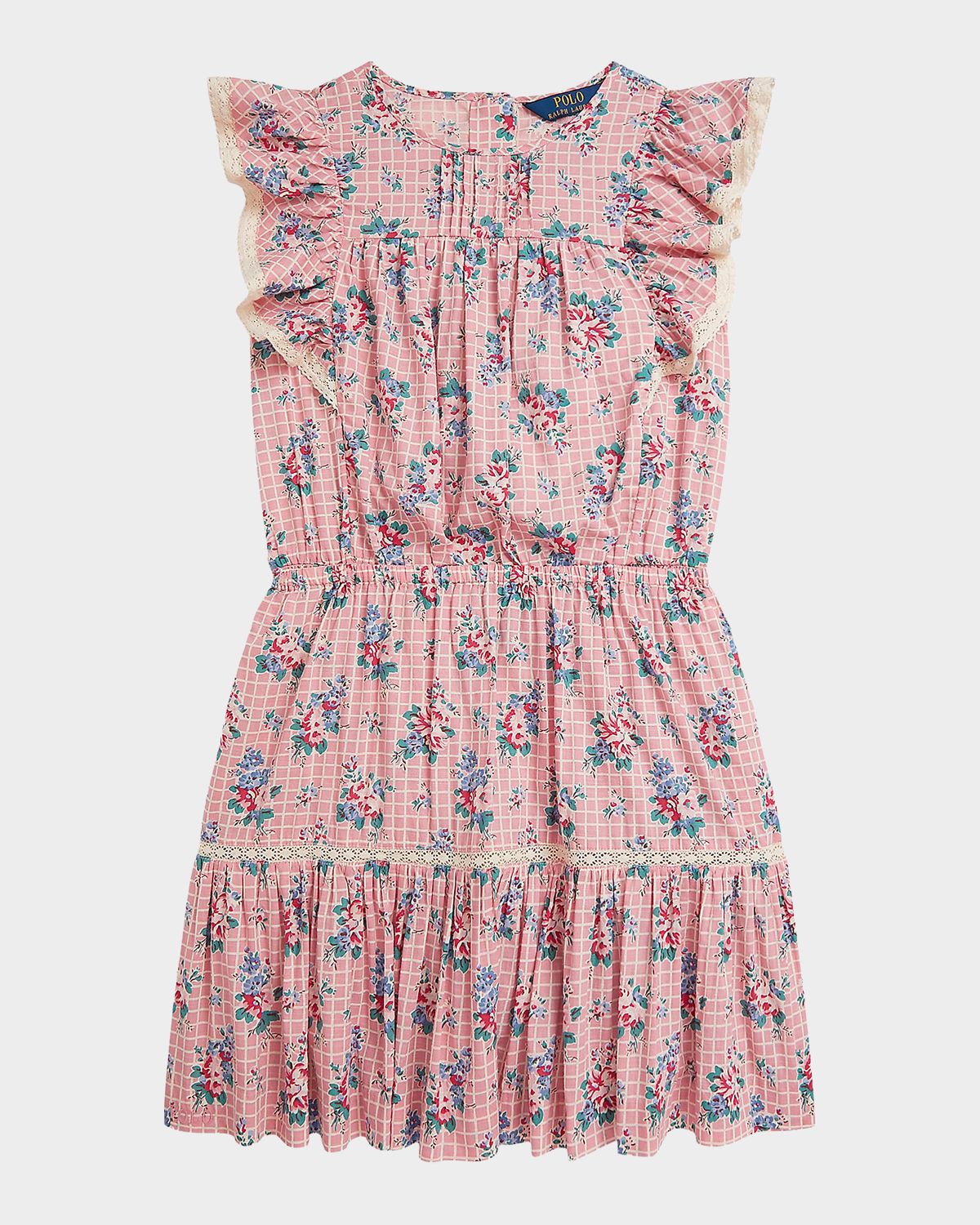 Polo Ralph Lauren Girl 's Floral Slub Cotton Top & Skirt Set, Size 7-