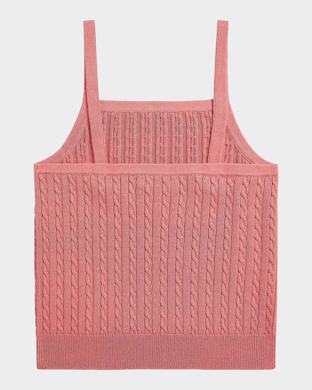 Polo Ralph Lauren Girl 's Mini-Cable Cotton Tank Top, Size S-XL