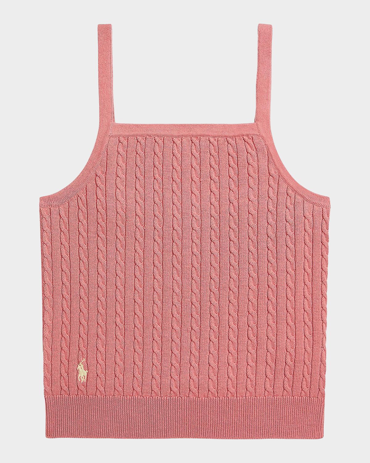 Polo Ralph Lauren Girl 's Mini-Cable Cotton Tank Top, Size S-XL