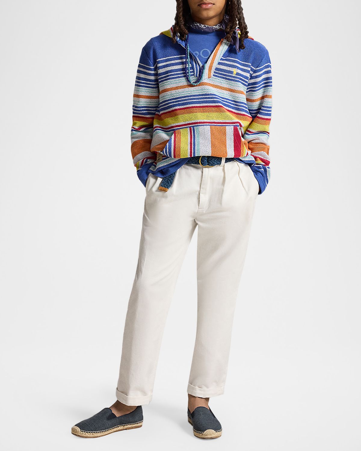 Polo Ralph Lauren Boy 's Striped Cotton Terry Hoodie, Size S-XL