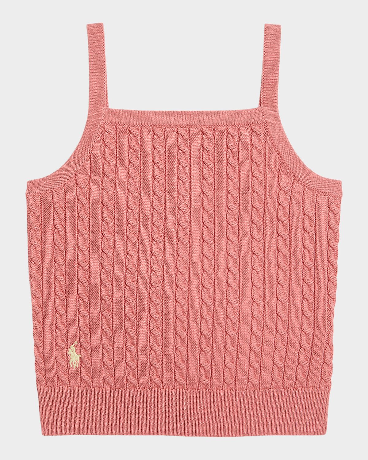 Polo Ralph Lauren Girl 's Mini-Cable Cotton Tank Top, Size 2-6X