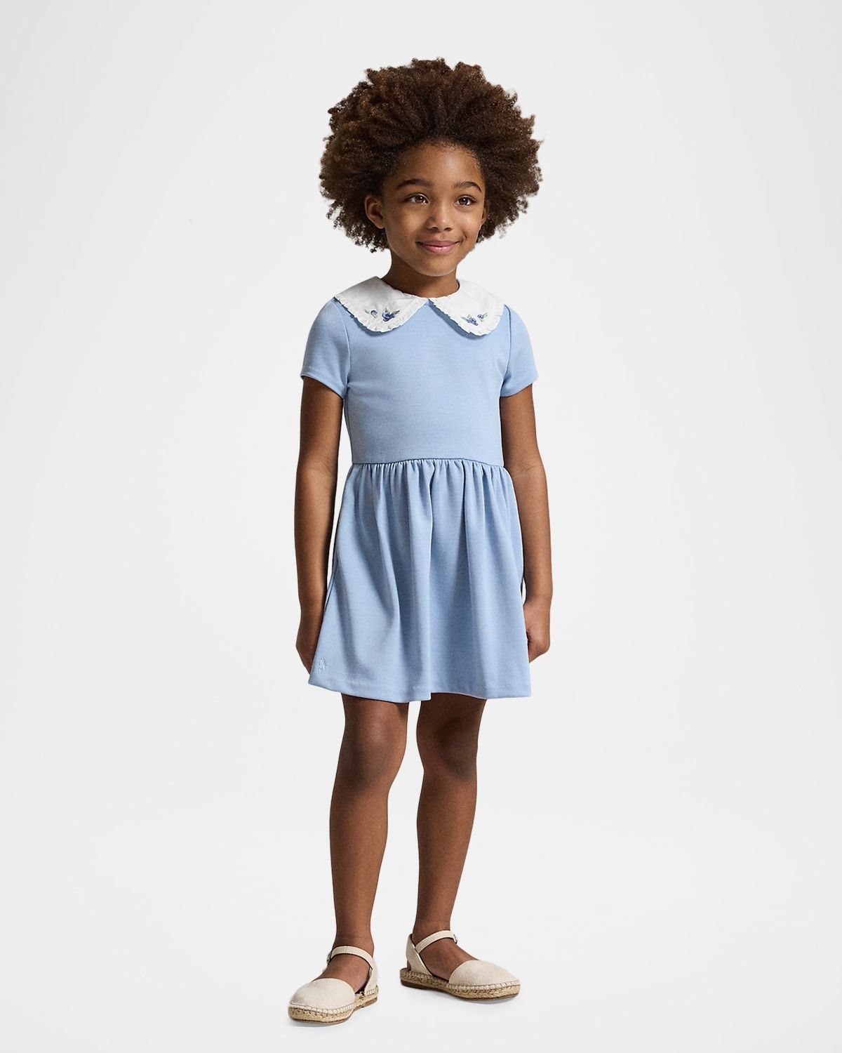 Polo Ralph Lauren Girl 's Blueberry-Collar Stretch Ponte Dress, Size -6X