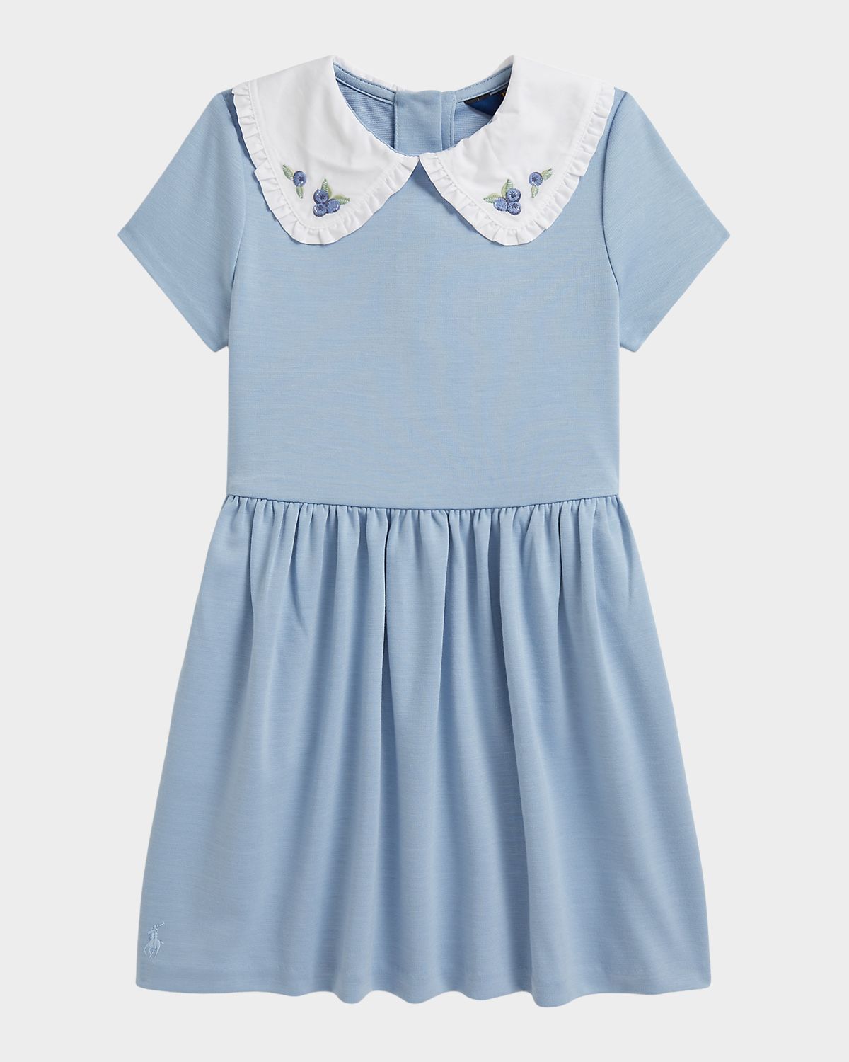 Polo Ralph Lauren Girl 's Blueberry-Collar Stretch Ponte Dress, Size -6X