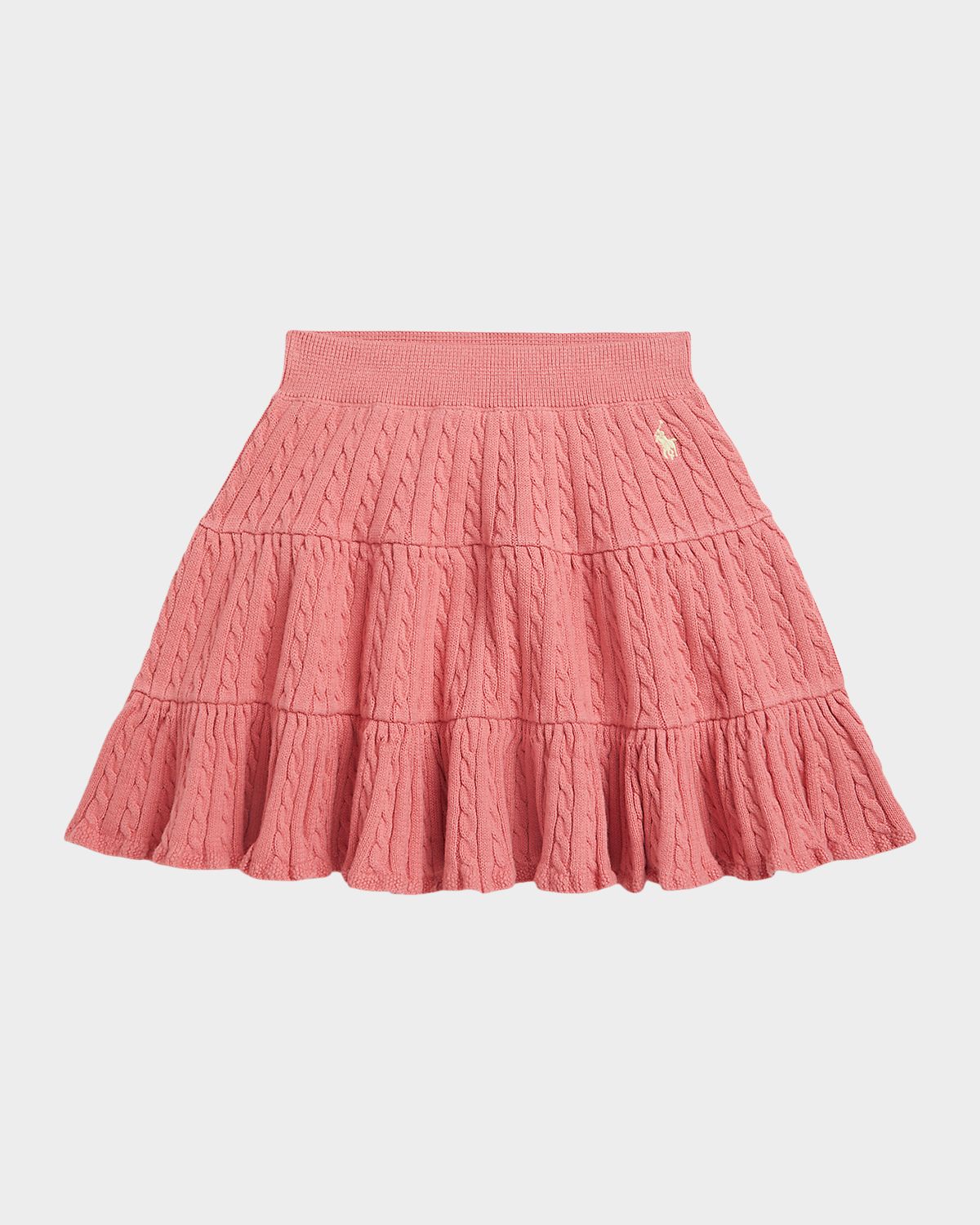 Polo Ralph Lauren Girl 's Mini-Cable Tiered Cotton Skirt, Size 2-7