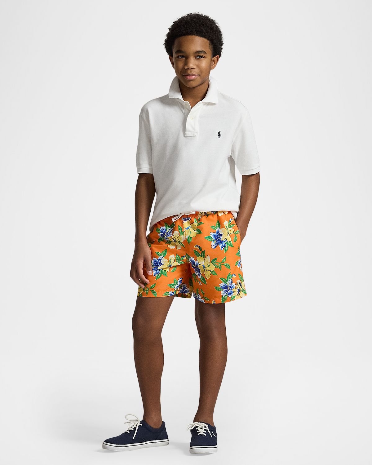 Polo Ralph Lauren Boy 's Traveler Tropical Floral-Print Swim Trunks, Size S-XL