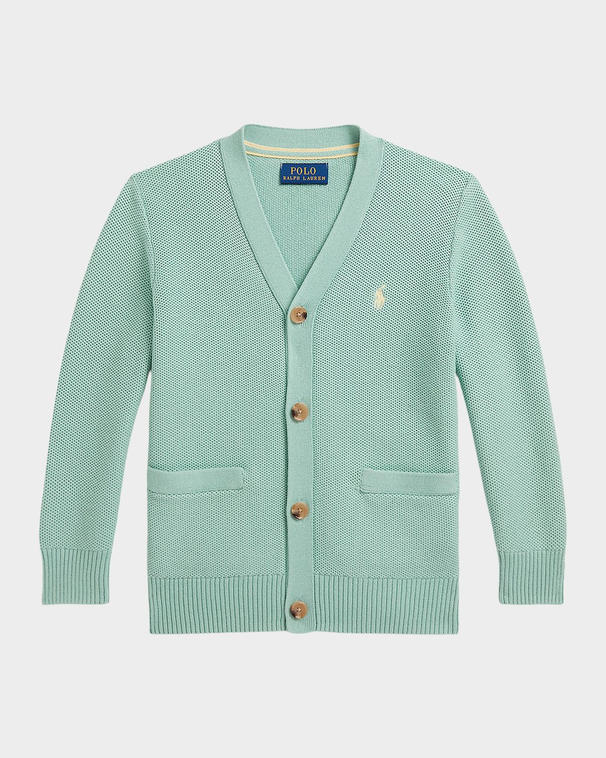 Polo Ralph Lauren Boy 's Cotton Mesh V-Neck Cardigan, Size 2-7