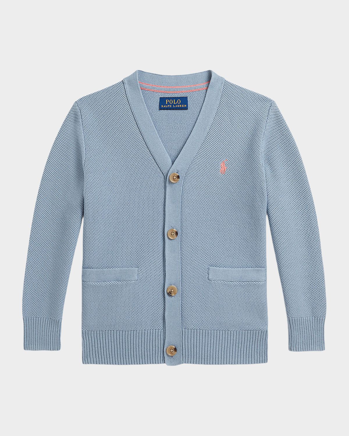 Polo Ralph Lauren Boy 's Cotton Mesh V-Neck Cardigan, Size 2-7