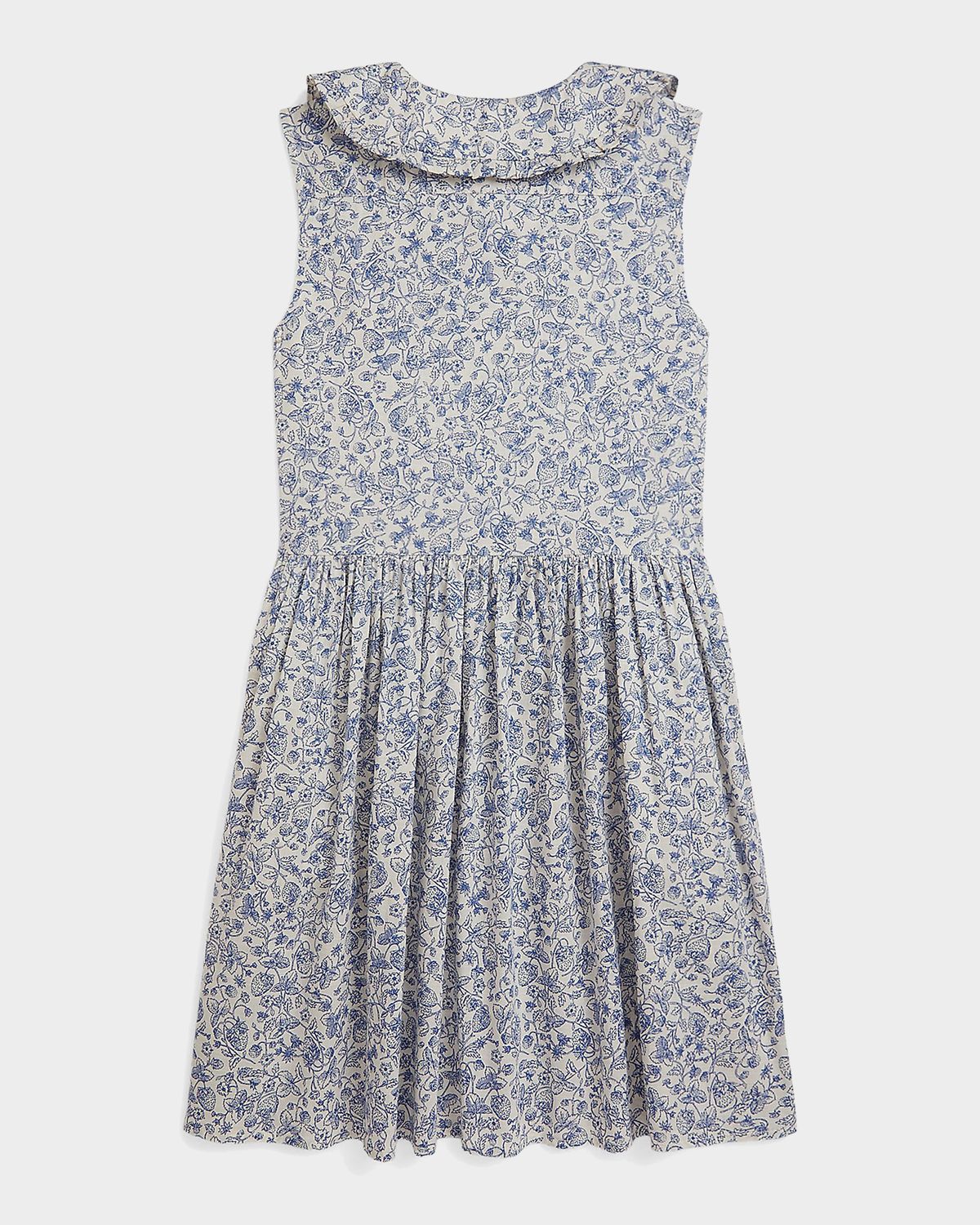 Ralph Lauren Girl 's Floral Slub Sleeveless Cotton Shirtdress, Size -16