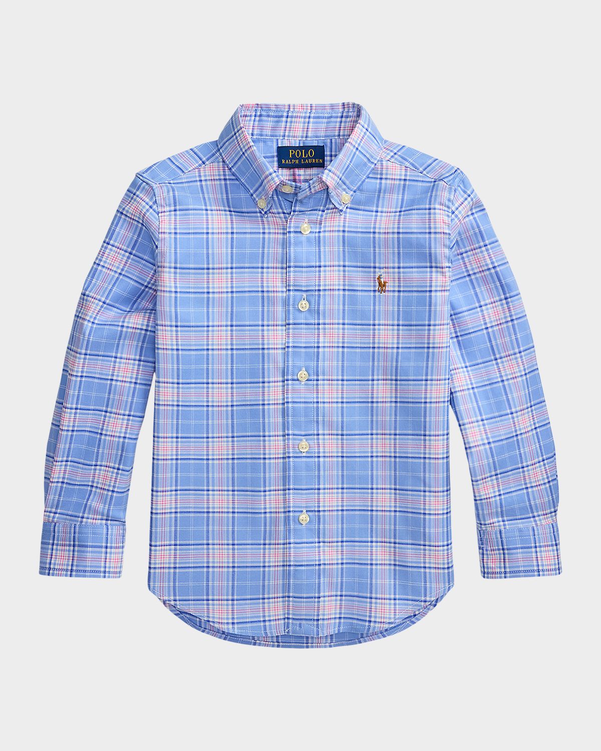 Polo Ralph Lauren Boy 's Performance Oxford Plaid Button-Front Shirt, Size -7