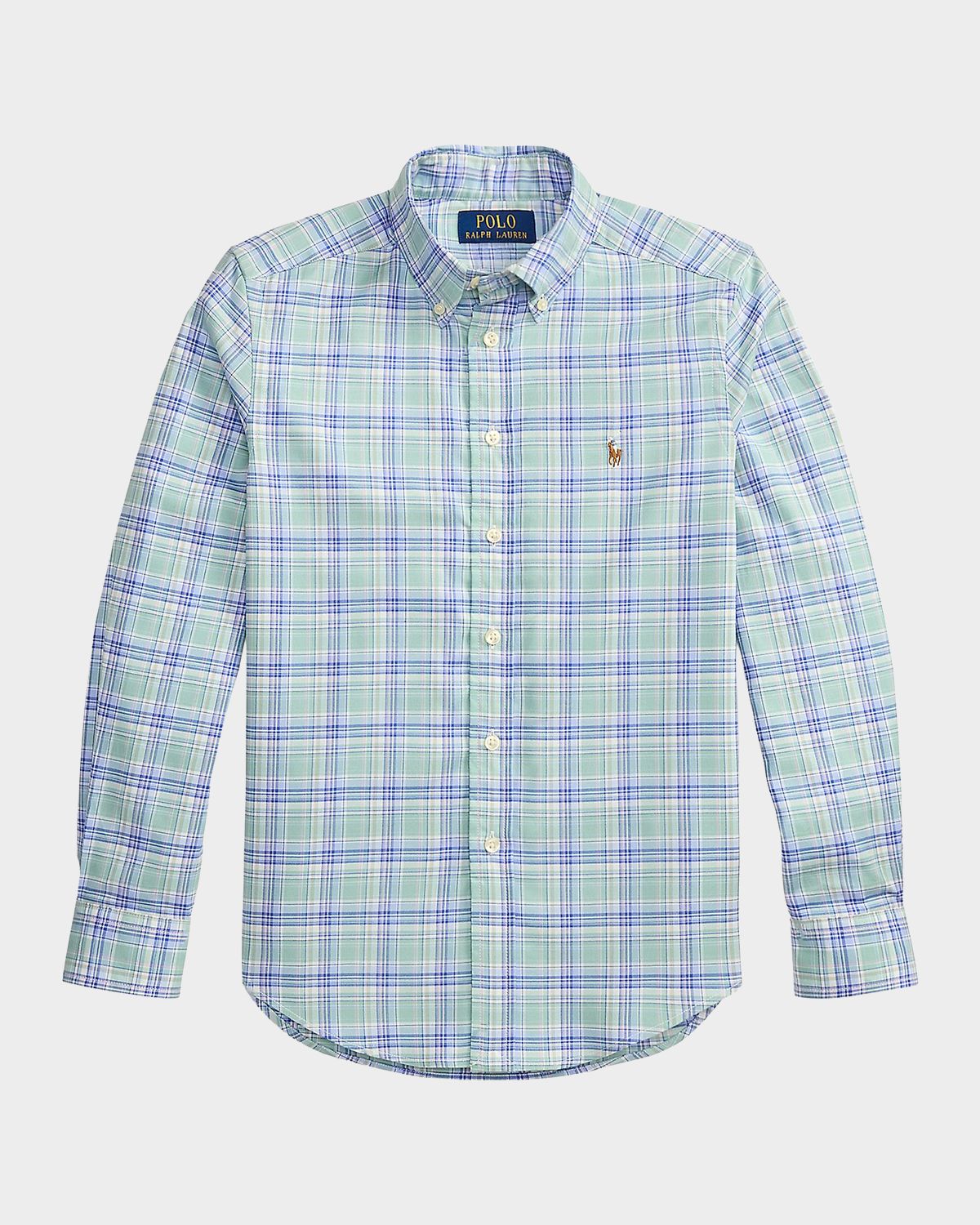 Polo Ralph Lauren Boy 's Plaid Performance Oxford Shirt, Size S-XL
