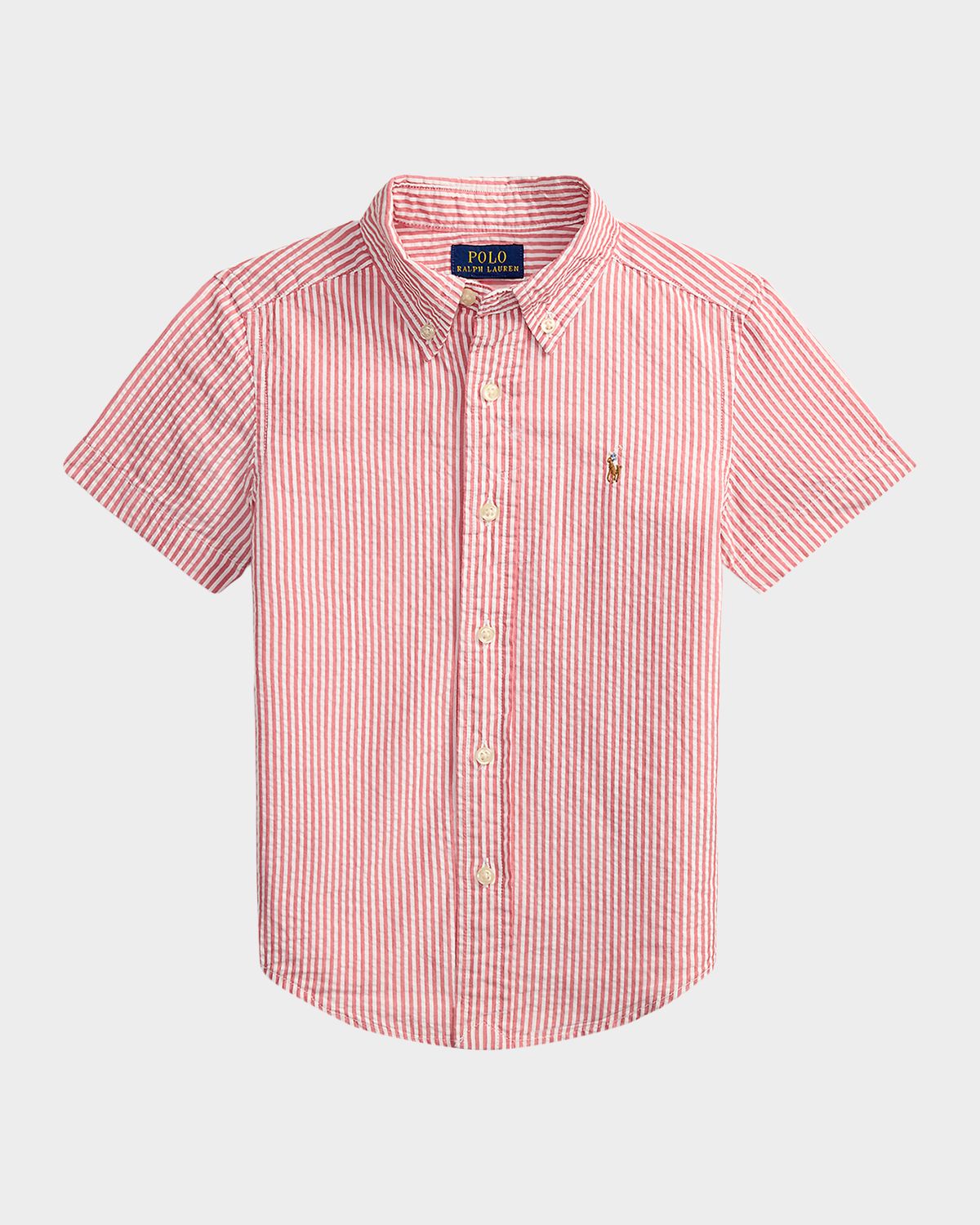 Polo Ralph Lauren Boy 's Striped Cotton Seersucker Shirt, Size 2-7