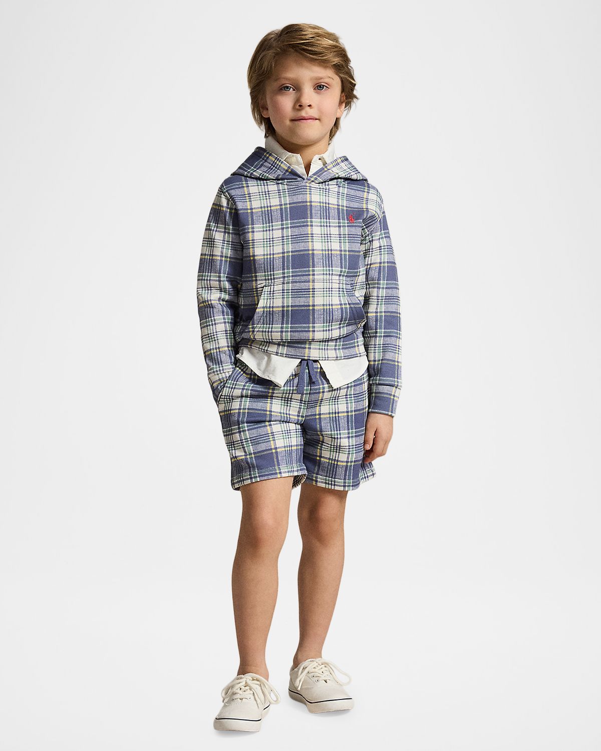 Polo Ralph Lauren Boy 's Plaid French Terry Hoodie, Size 2-7