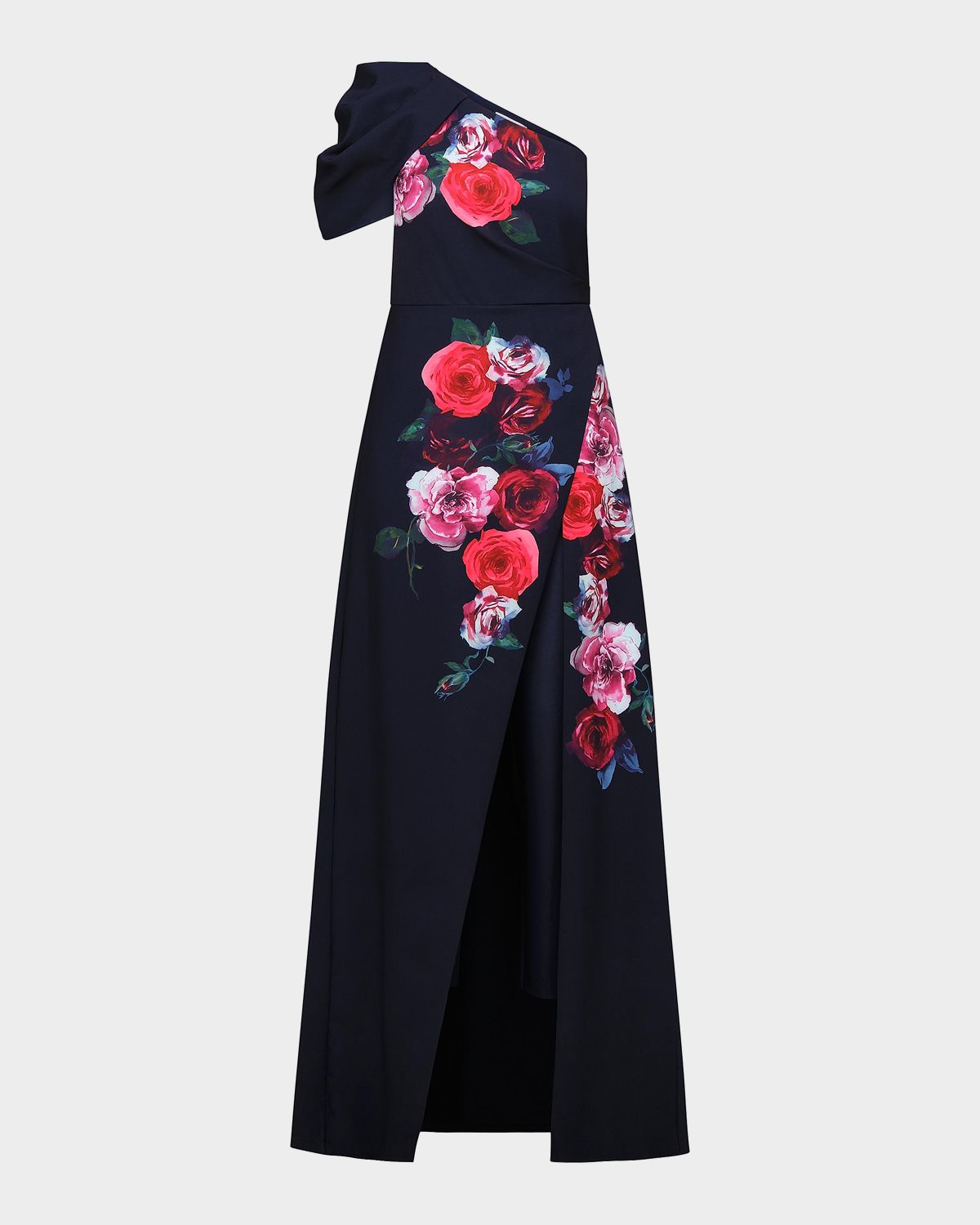 Kay Unger New York Feyre Floral One-Shoulder Jumpsuit