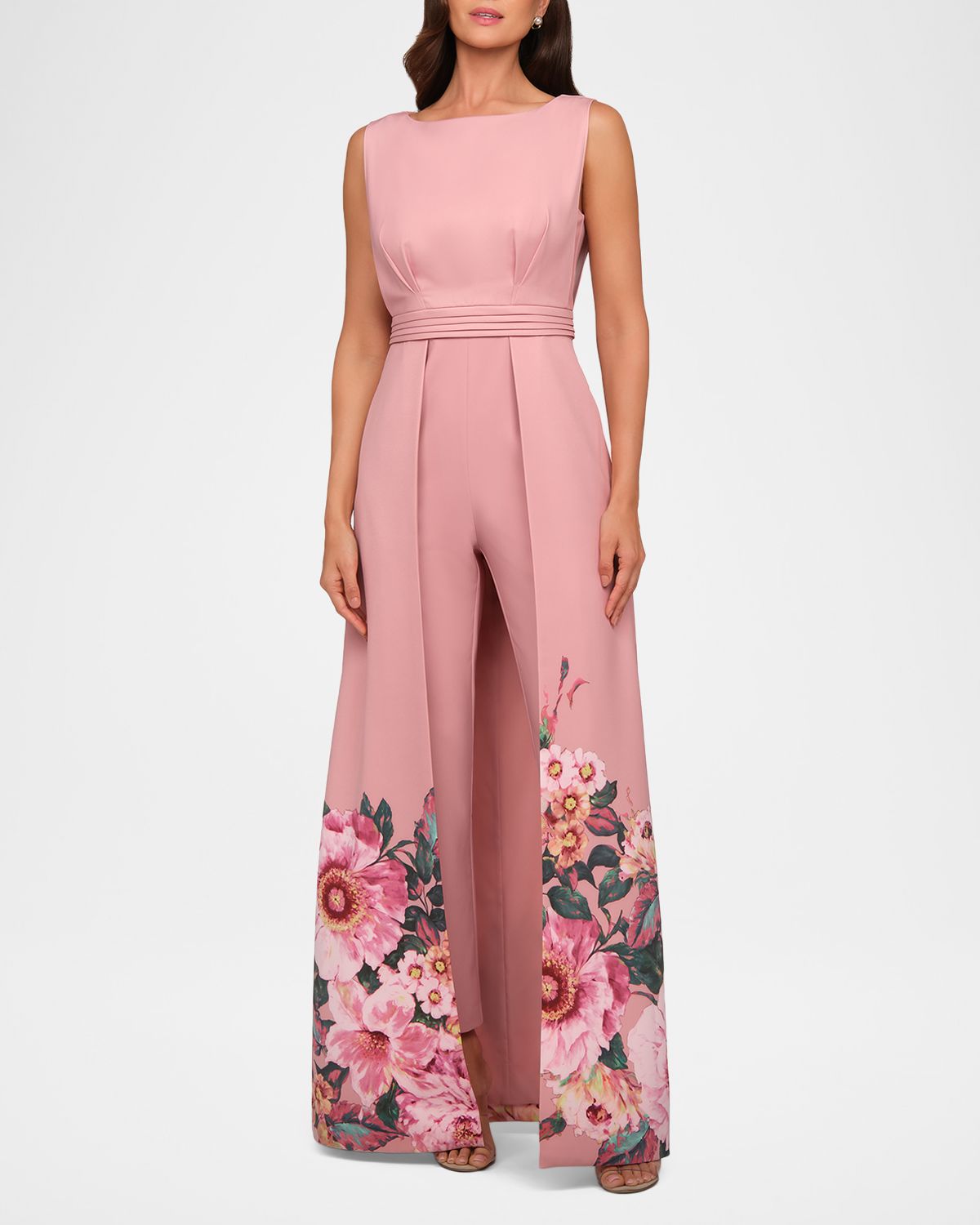 Kay Unger New York Marilotte Floral Crepe Walk Thru Jumpsuit | Thumbnail 2 Kay Unger New York Marilotte Floral Crepe Walk Thru Jumpsuit | Thumbnail 2