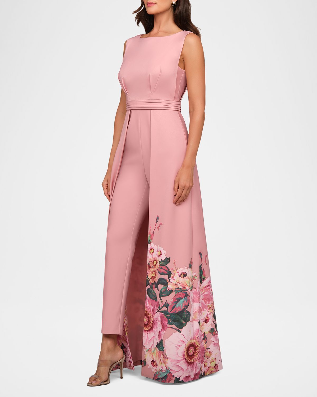 Kay Unger New York Marilotte Floral Crepe Walk Thru Jumpsuit | Thumbnail 4 Kay Unger New York Marilotte Floral Crepe Walk Thru Jumpsuit | Thumbnail 4