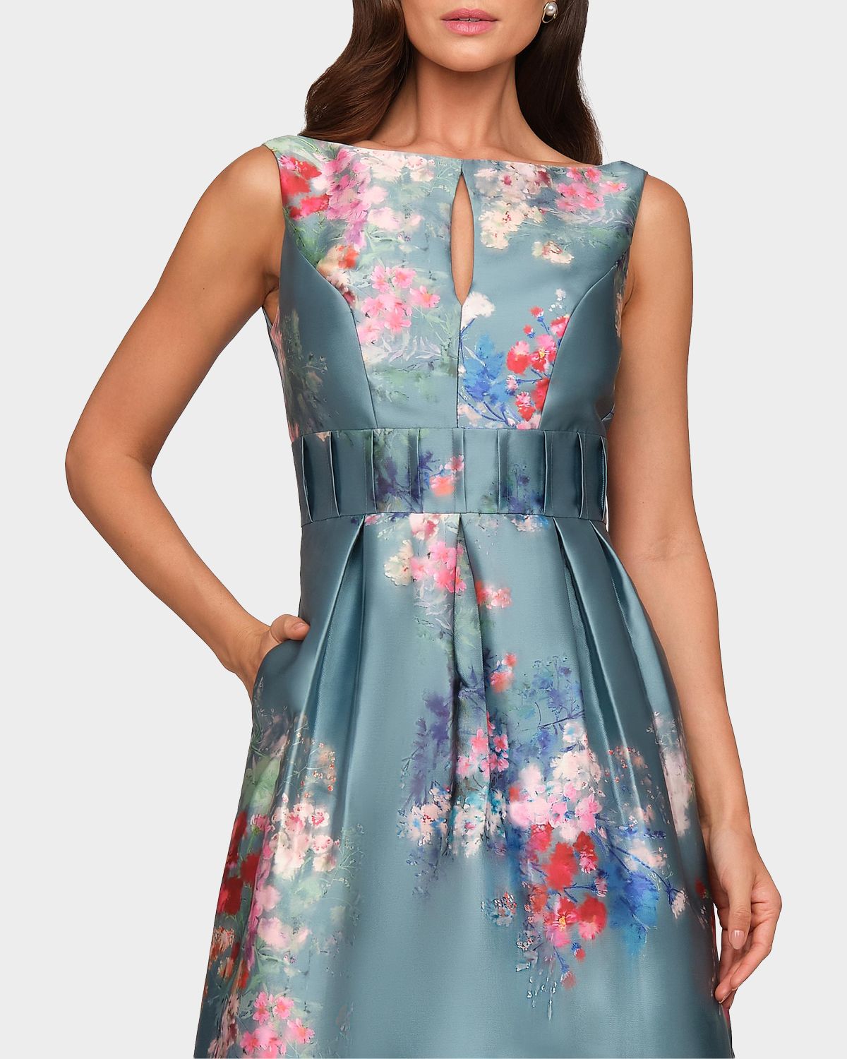Kay Unger New York Hara Floral Tea-Length Dress | Thumbnail 4 Kay Unger New York Hara Floral Tea-Length Dress | Thumbnail 4