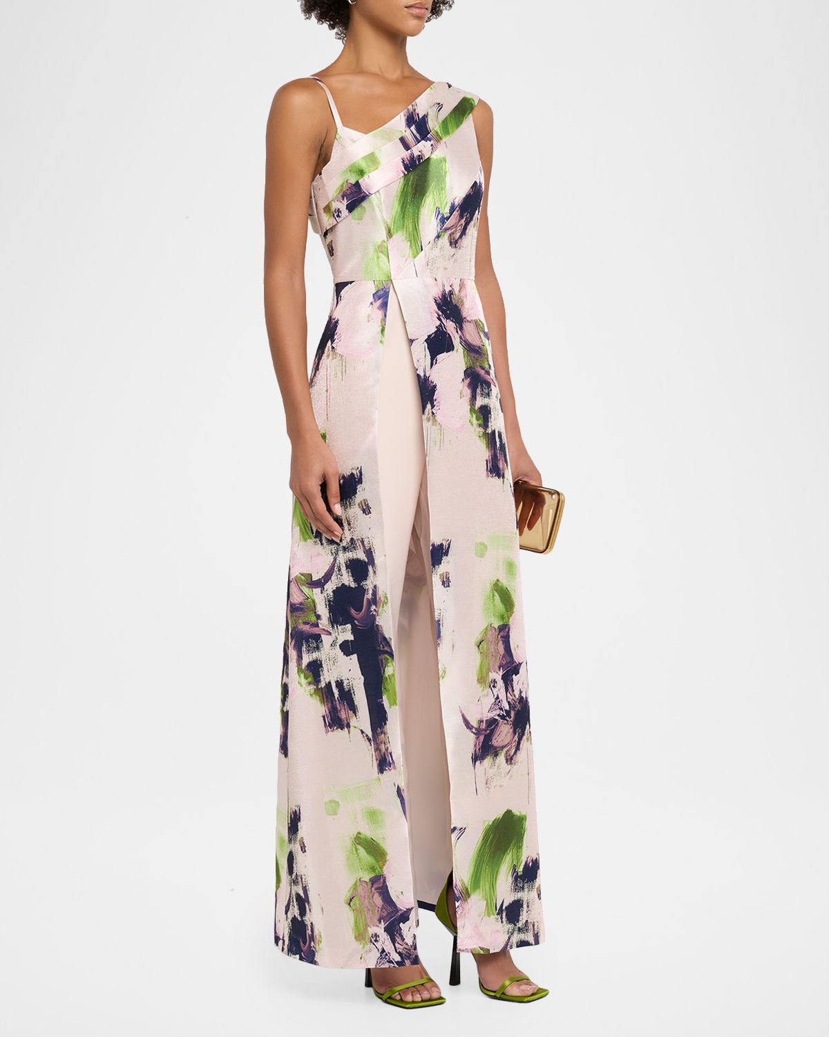 Kay Unger New York Whitely Floral Organza Walk Thru Jumpsuit | Thumbnail 4 Kay Unger New York Whitely Floral Organza Walk Thru Jumpsuit | Thumbnail 4