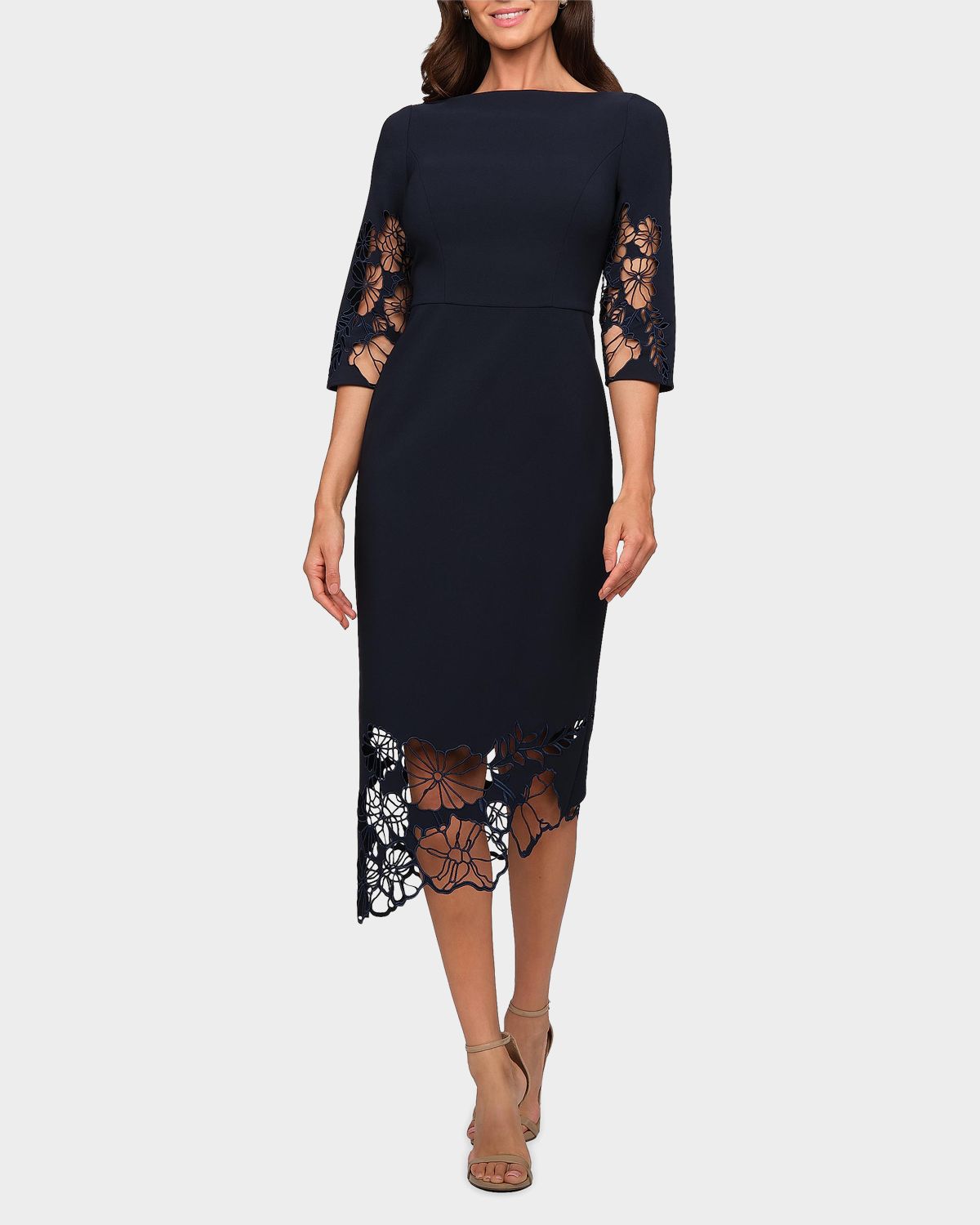 Kay Unger New York Vanna Guipure Lace Midi-Dress | Thumbnail 2 Kay Unger New York Vanna Guipure Lace Midi-Dress | Thumbnail 2