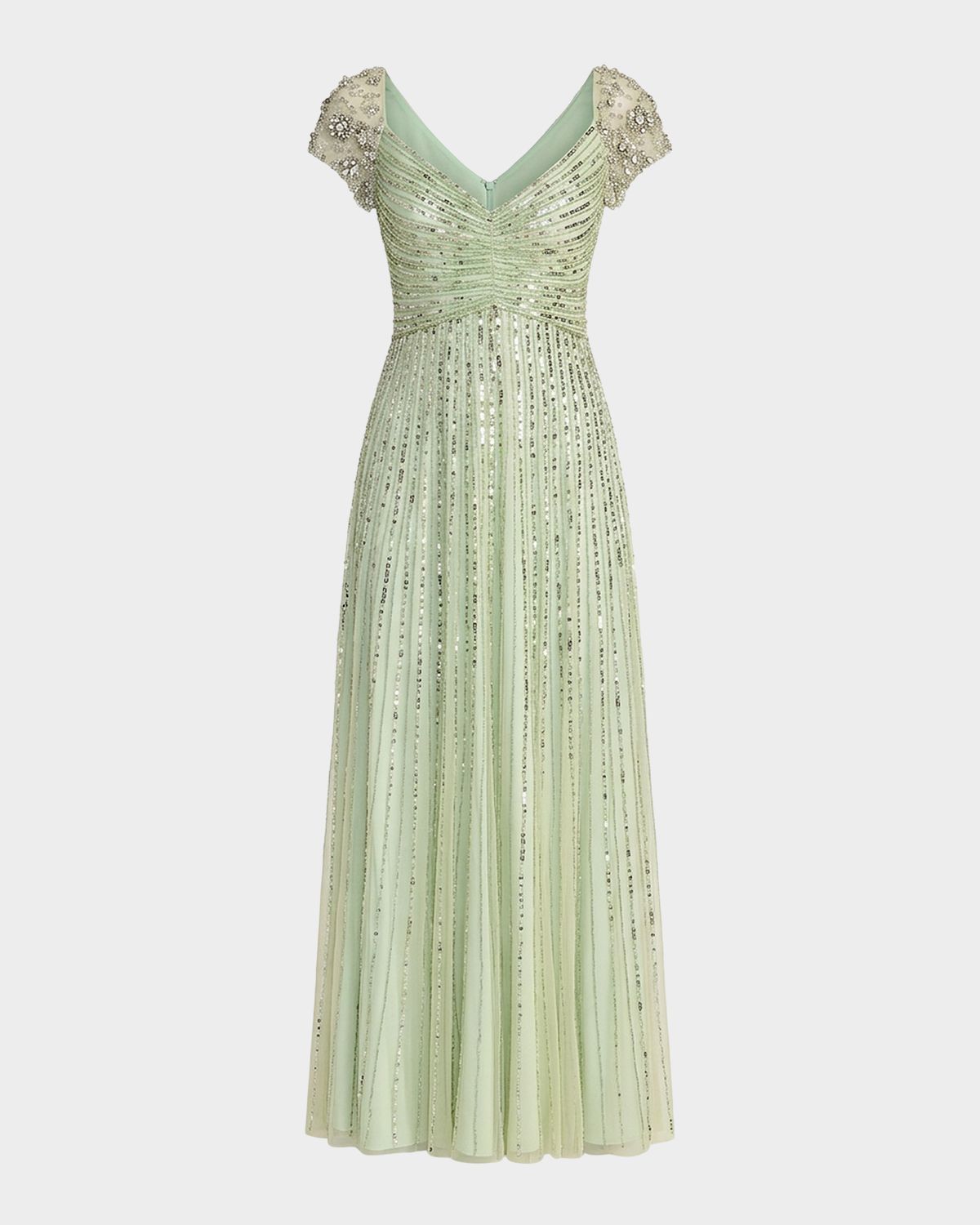 Mac Duggal Embellished Mesh Fit & Flare Gown