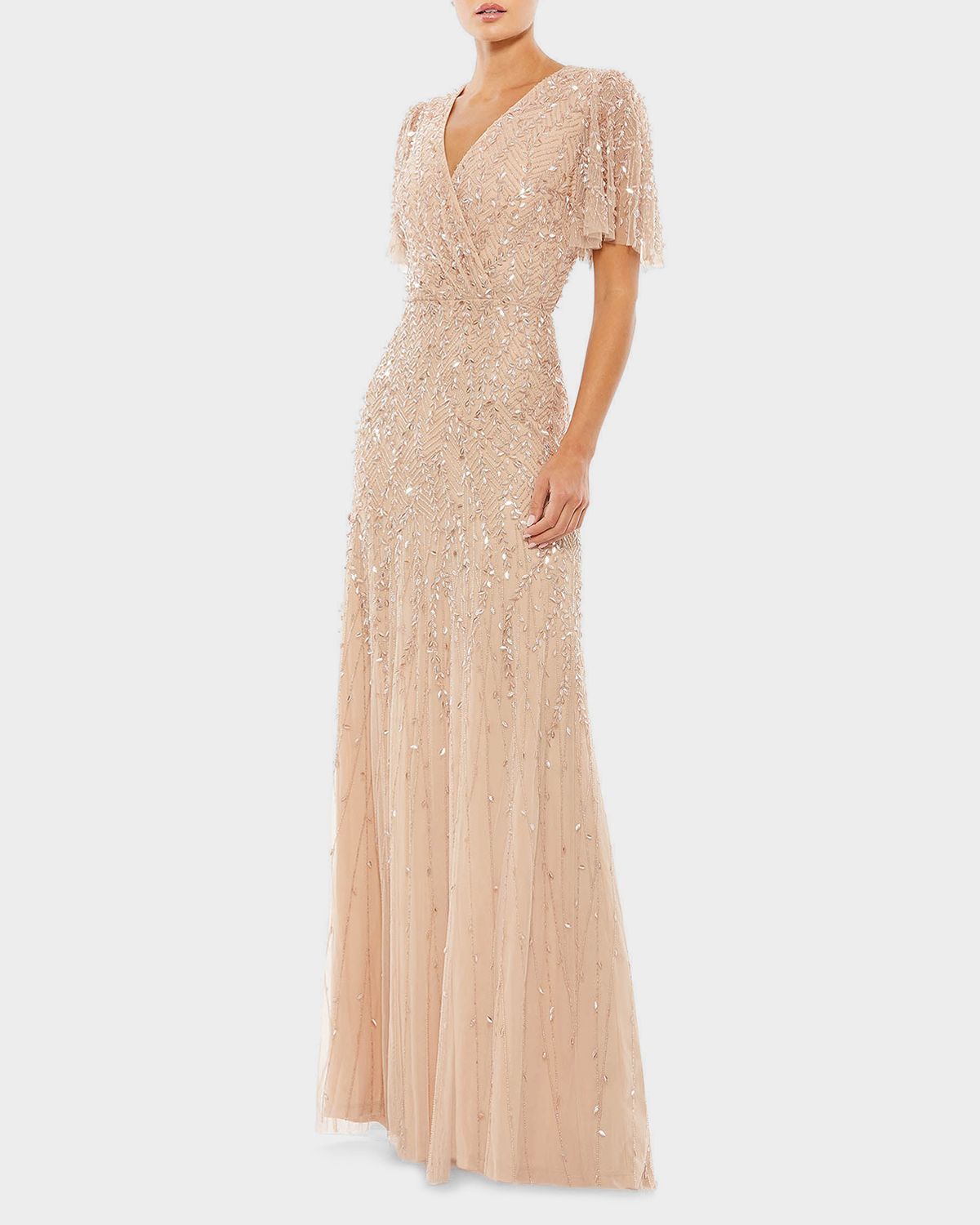 Mac Duggal Sequined Beaded Tulle Gown | Thumbnail 5 Mac Duggal Sequined Beaded Tulle Gown | Thumbnail 5