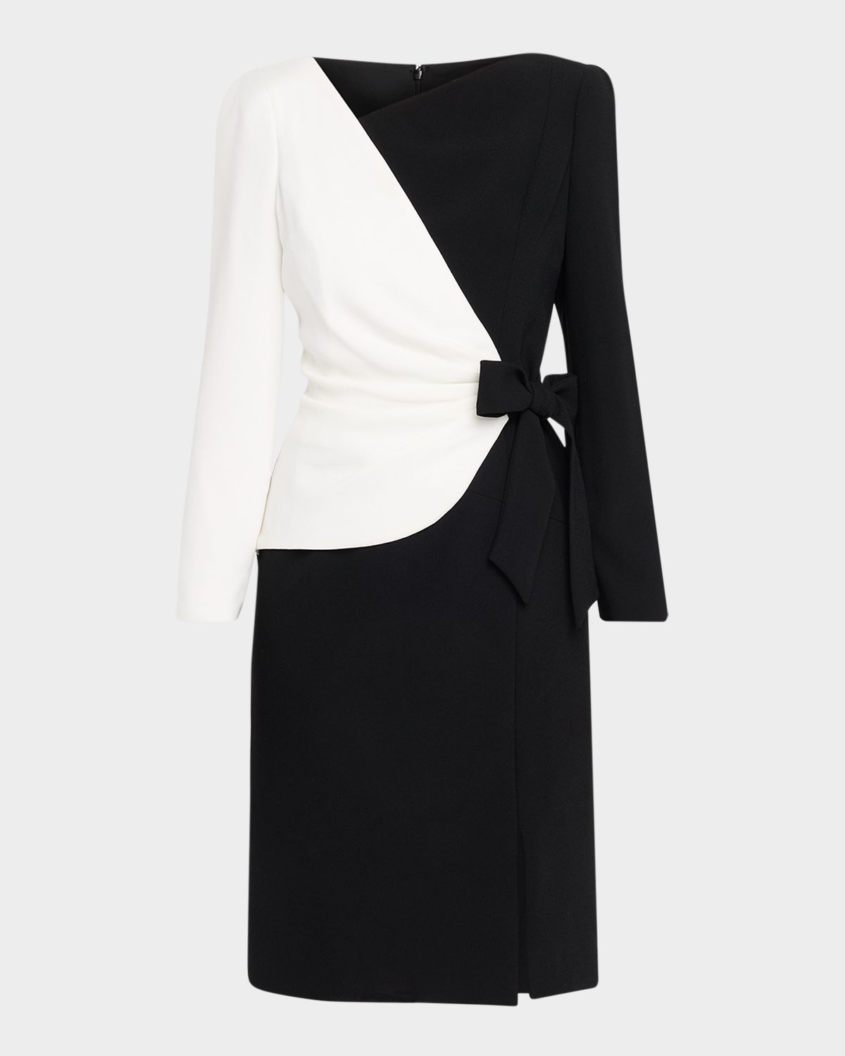 Rickie Freeman for Teri Jon Two-Tone Crepe Sheath Dress