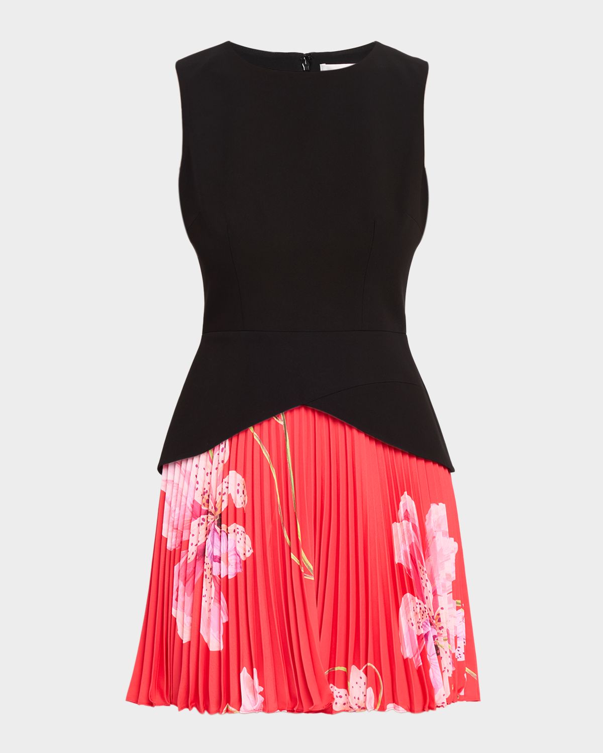 Milly Haddy Cady & Floral-Print Chiffon Mini Dress