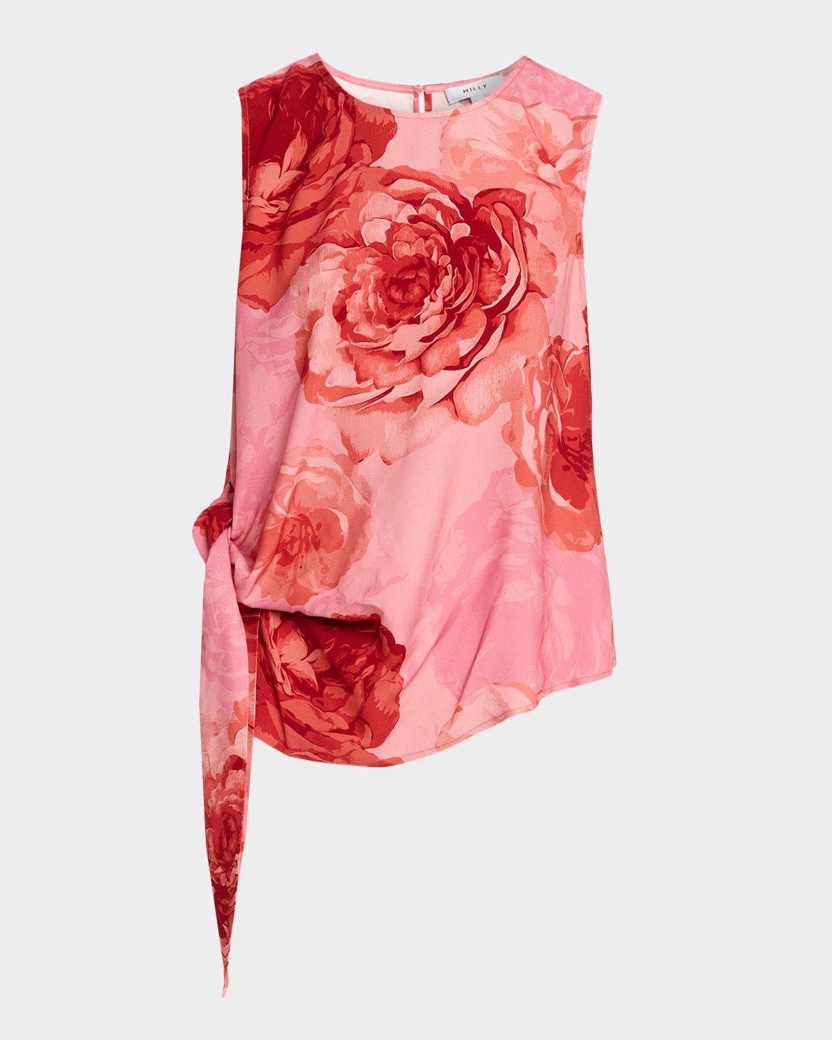 Milly Serena Draped Floral-Print Top