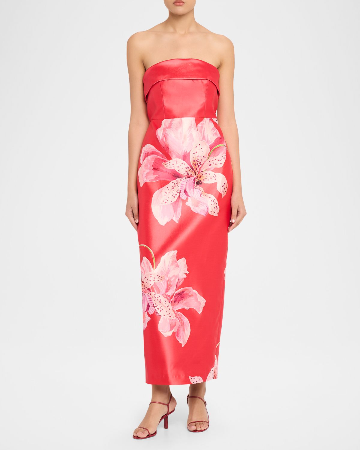 Milly Ciara Strapless Floral-Print Maxi Dress