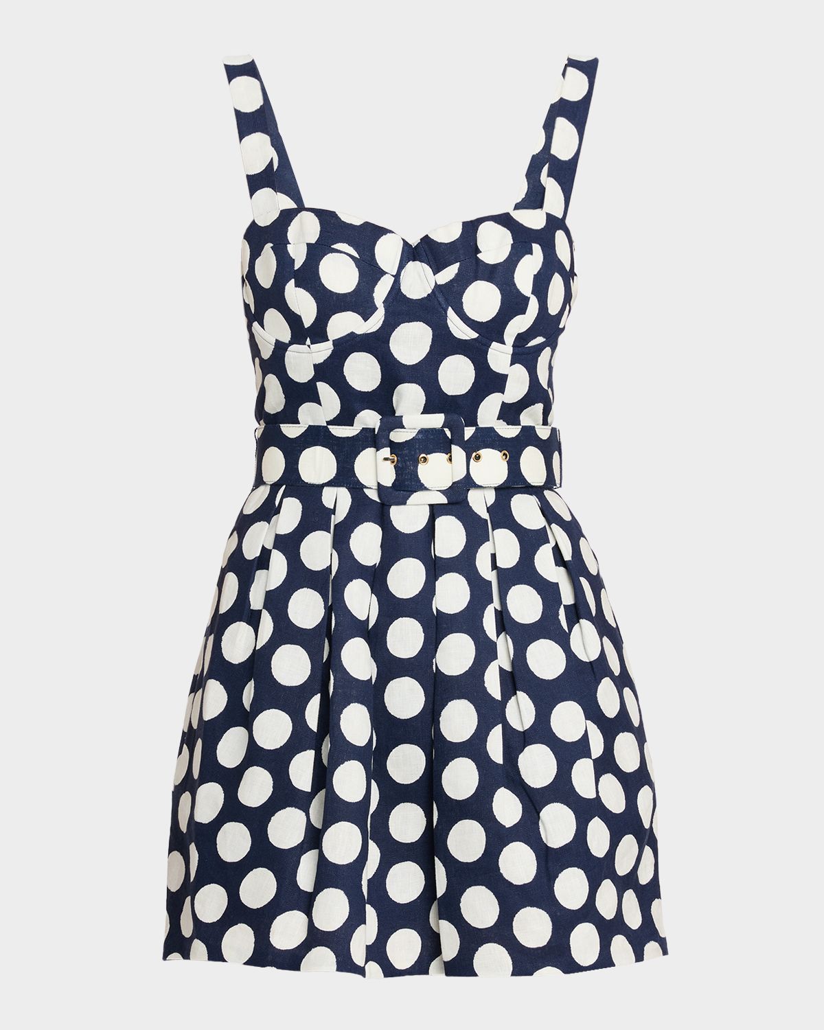 Cara Cara Etna Belted Polka Dot Mini Dress