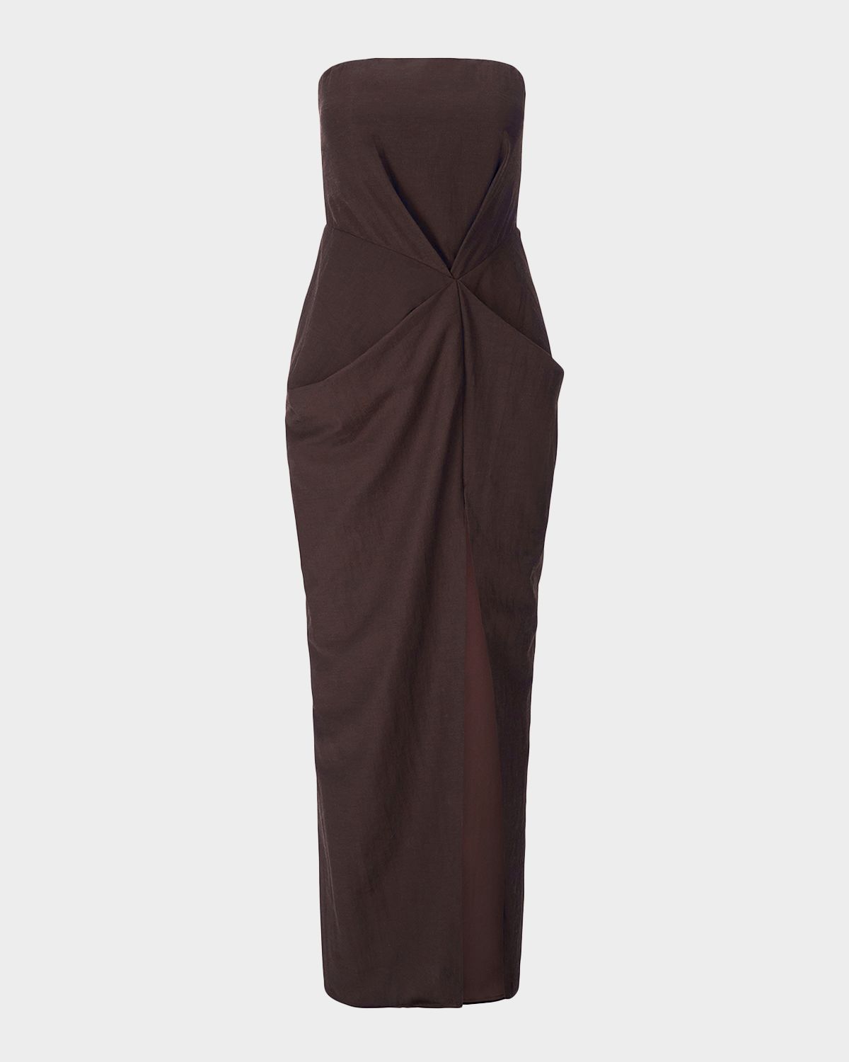 STAUD Kara Gathered Strapless Maxi Dress